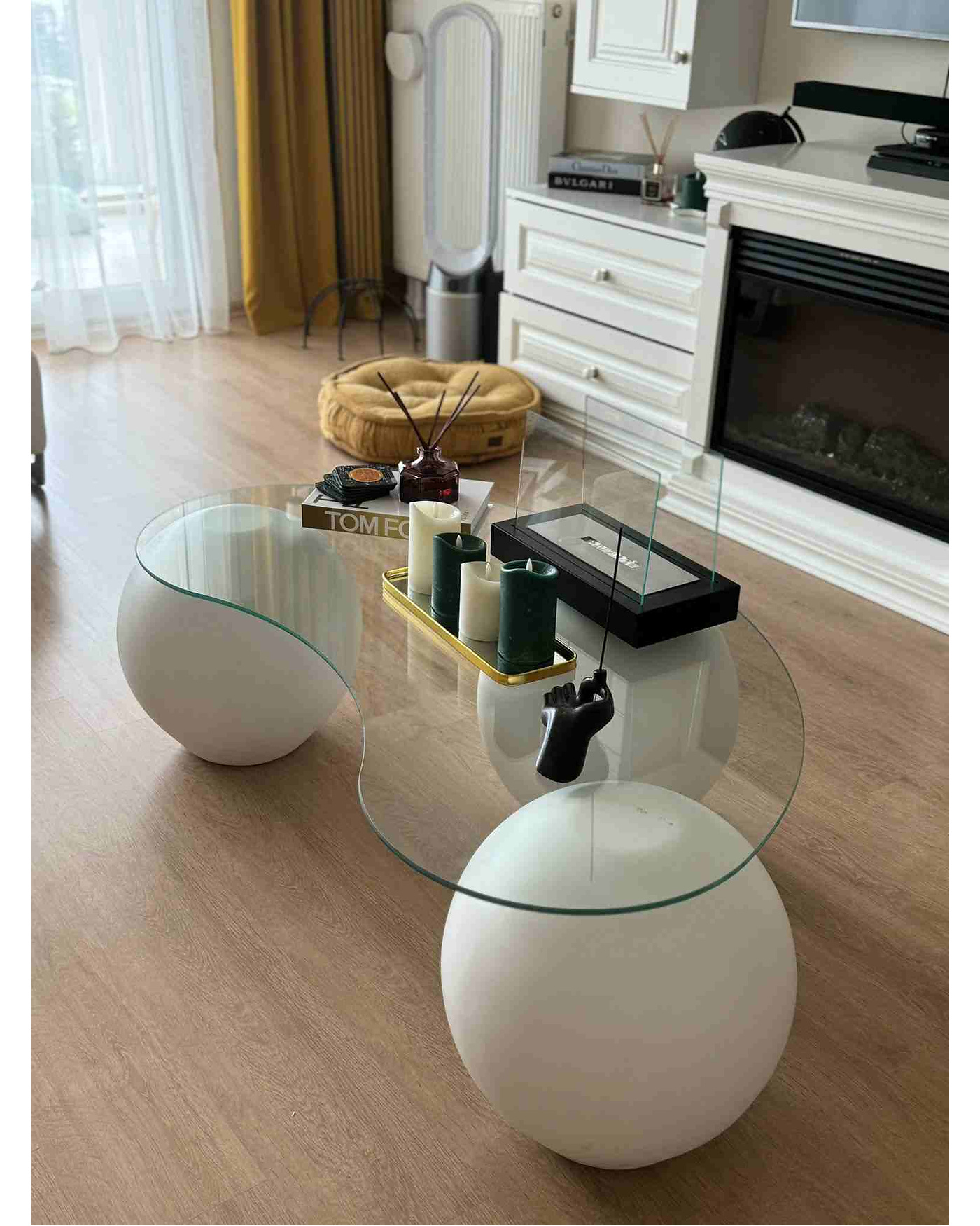 Beyaz Fiber Küre Orta Sehpa Modeli Küre Fiber Orta Sehpa Beyaz Model