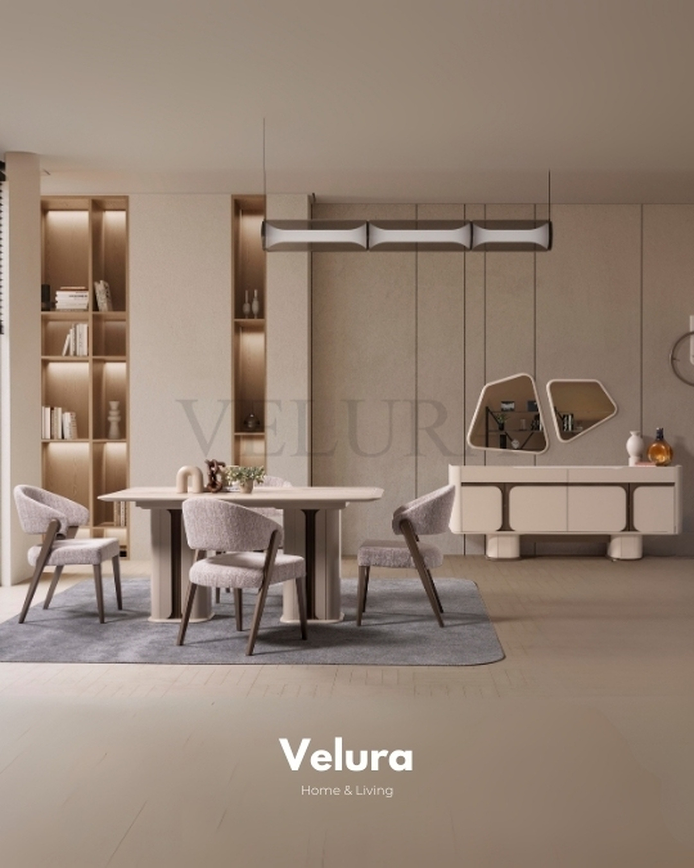 Petra Konsol - Krem Tonlarında Modern Tasarım Velura Home Petra Serisi Konsol