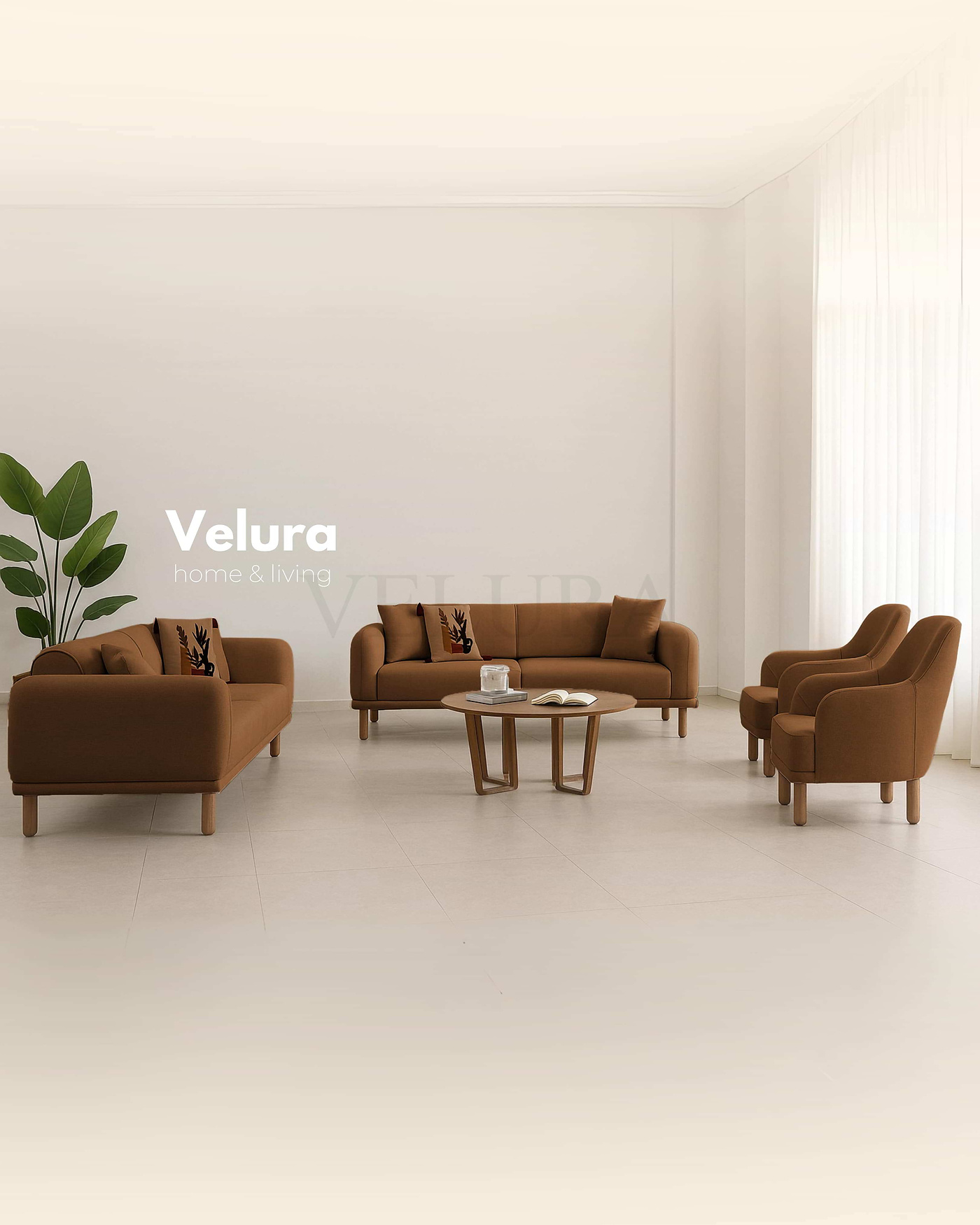Konforlu Lara Koltuk Takımı Velura Home Lara Kiremit koltuk takımı model