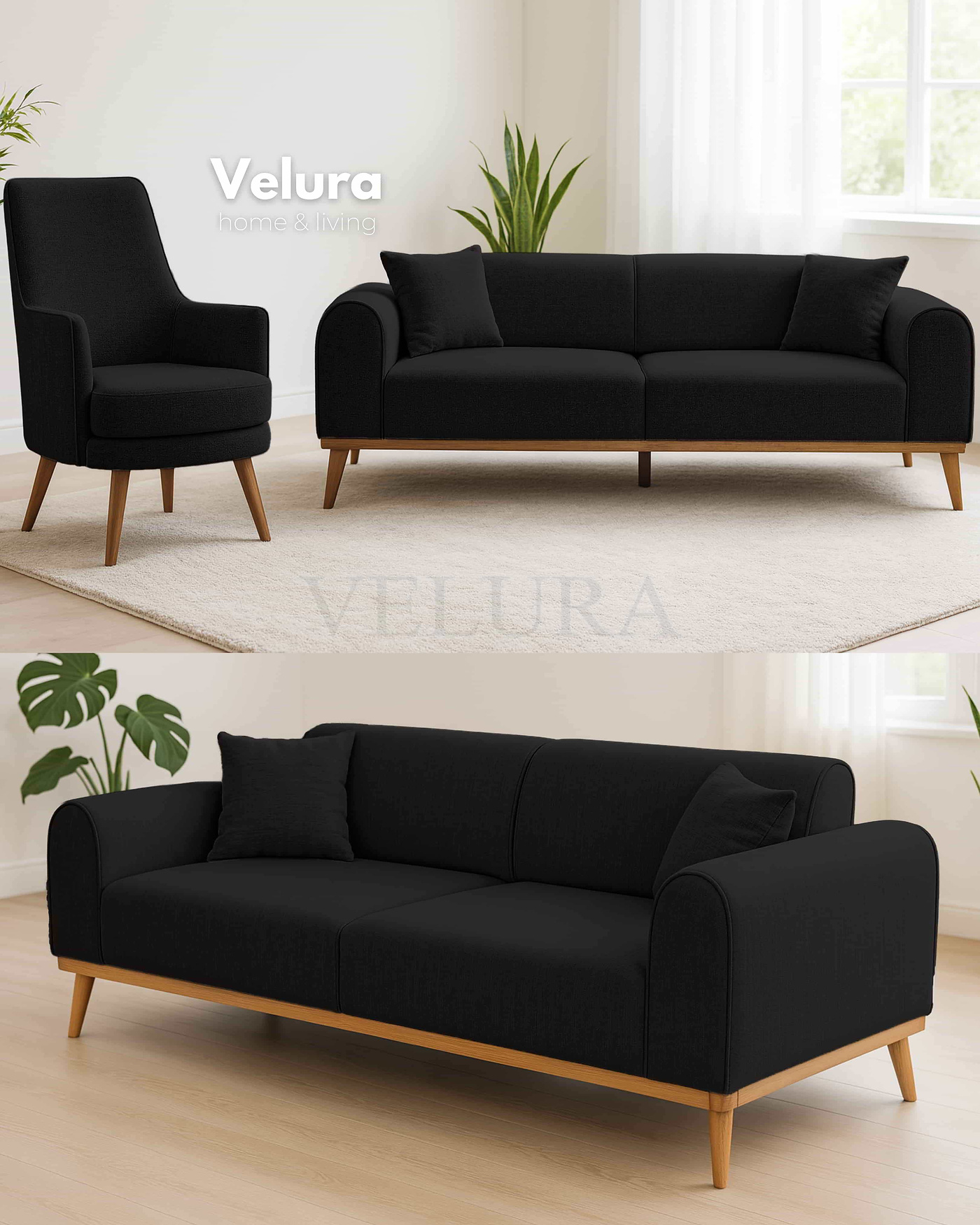 Valo Siyah Berjer - Modern Konfor Valo Siyah Berjer modern tasarım