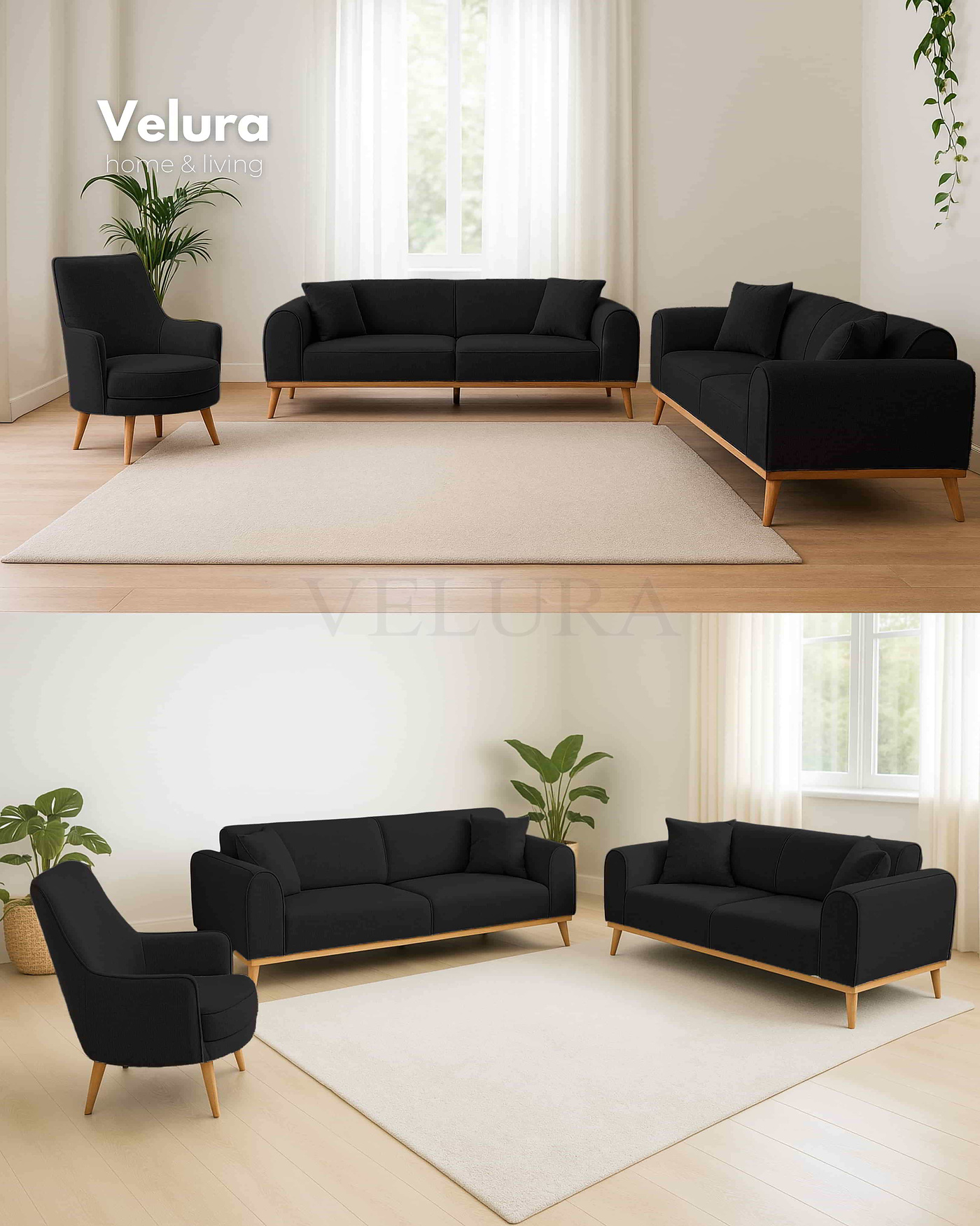 Valo Siyah Berjer - Modern Konfor Valo Siyah Berjer modern tasarım
