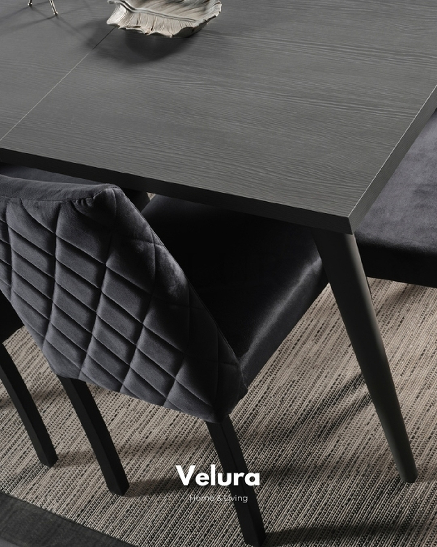 Pırlanta Yemek Masası - Antrasit Renk | Velura Home Velura Home Pırlanta Serisi Modern Yemek Masası