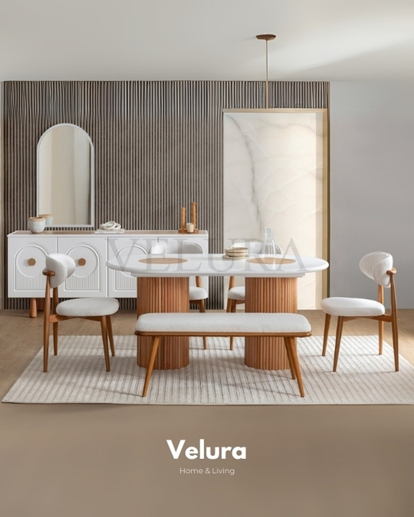 Velura Home Lotus Yemek Odası Takımı Lotus Yemek Takımı bohem tasarım
