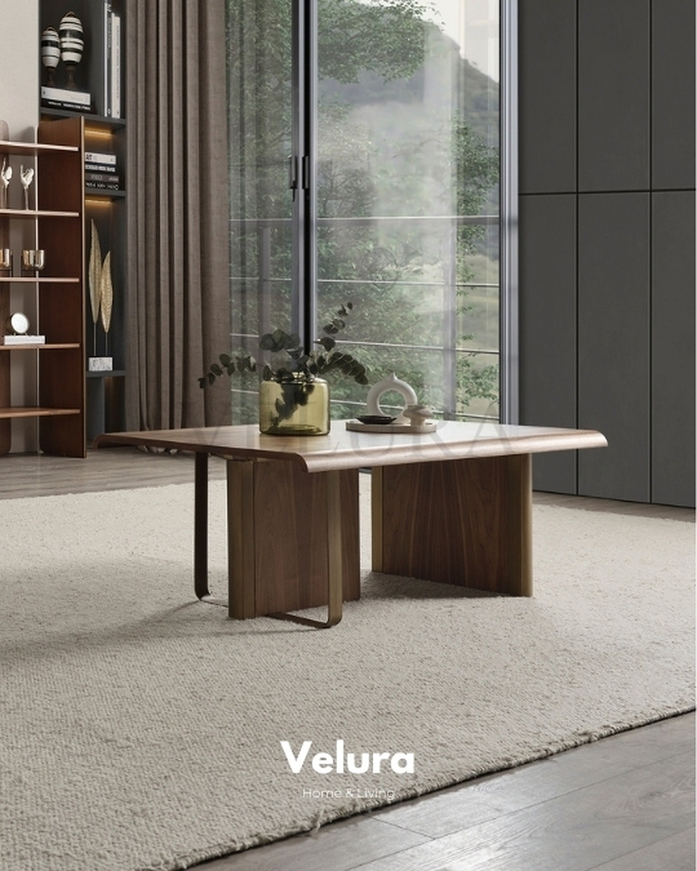 Efsun Orta Sehpa - Velura Home Ceviz Renk Ahşap Orta Sehpa