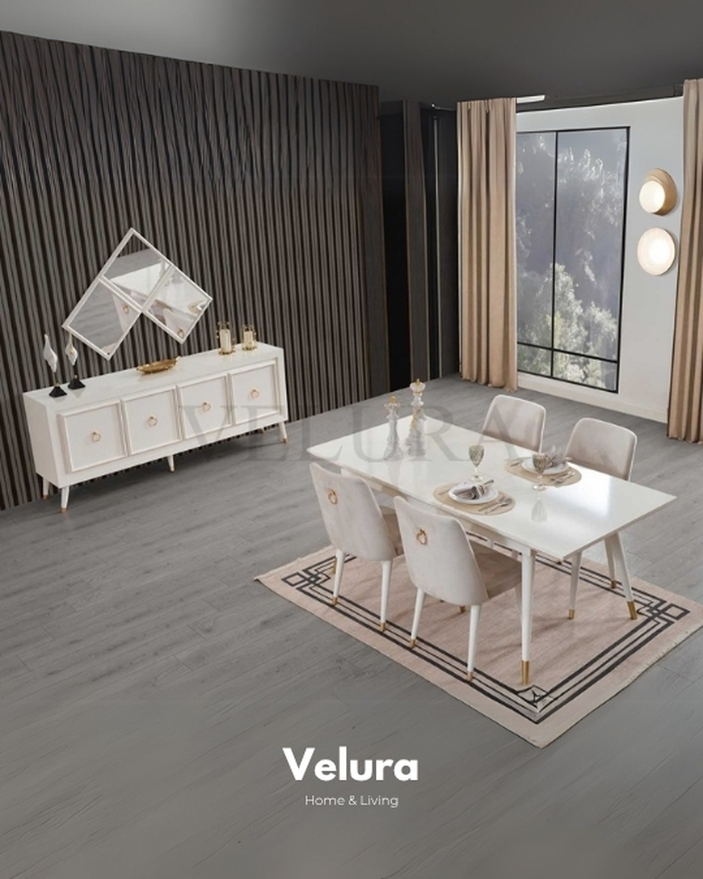 Minimalist ve Kullanışlı Konsol Modelleri Velura Home krem renk konsol