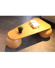 Küre Orta Sehpa - 41cm Meşe Top - Üçgen - Ceviz Mdf