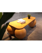 Küre Orta Sehpa - 41cm Meşe Top - Üçgen - Ceviz Mdf