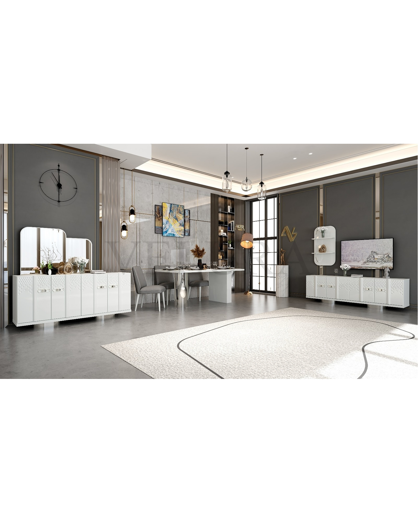 Yıldız Beyaz Yatak Odası Takımı - Velura Home Velura Home Yıldız Serisi Beyaz Yatak Odası