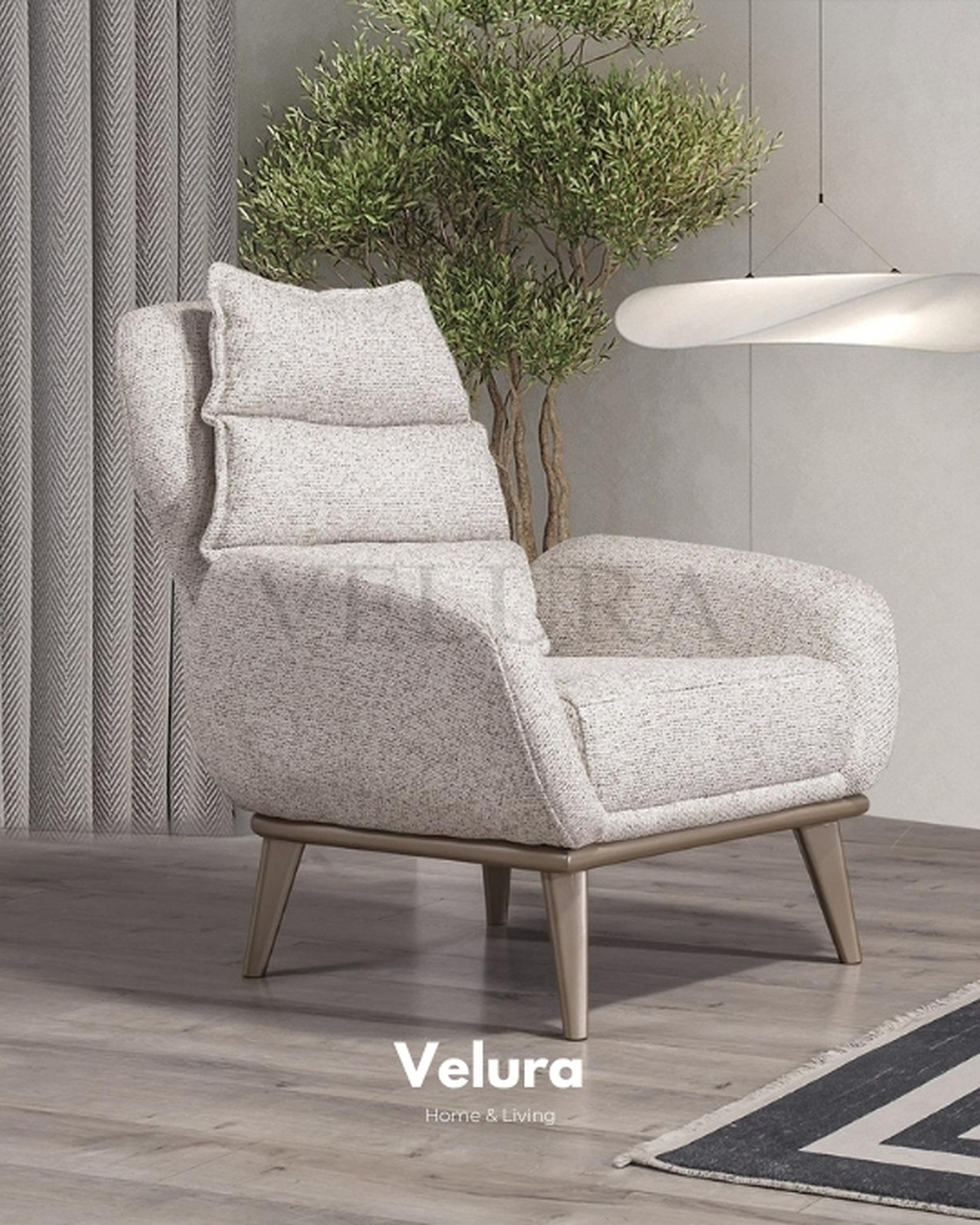 Geniş Oturum Alanlı Şık Koltuk Takımı Sade Renkli Geniş Koltuk Takımı