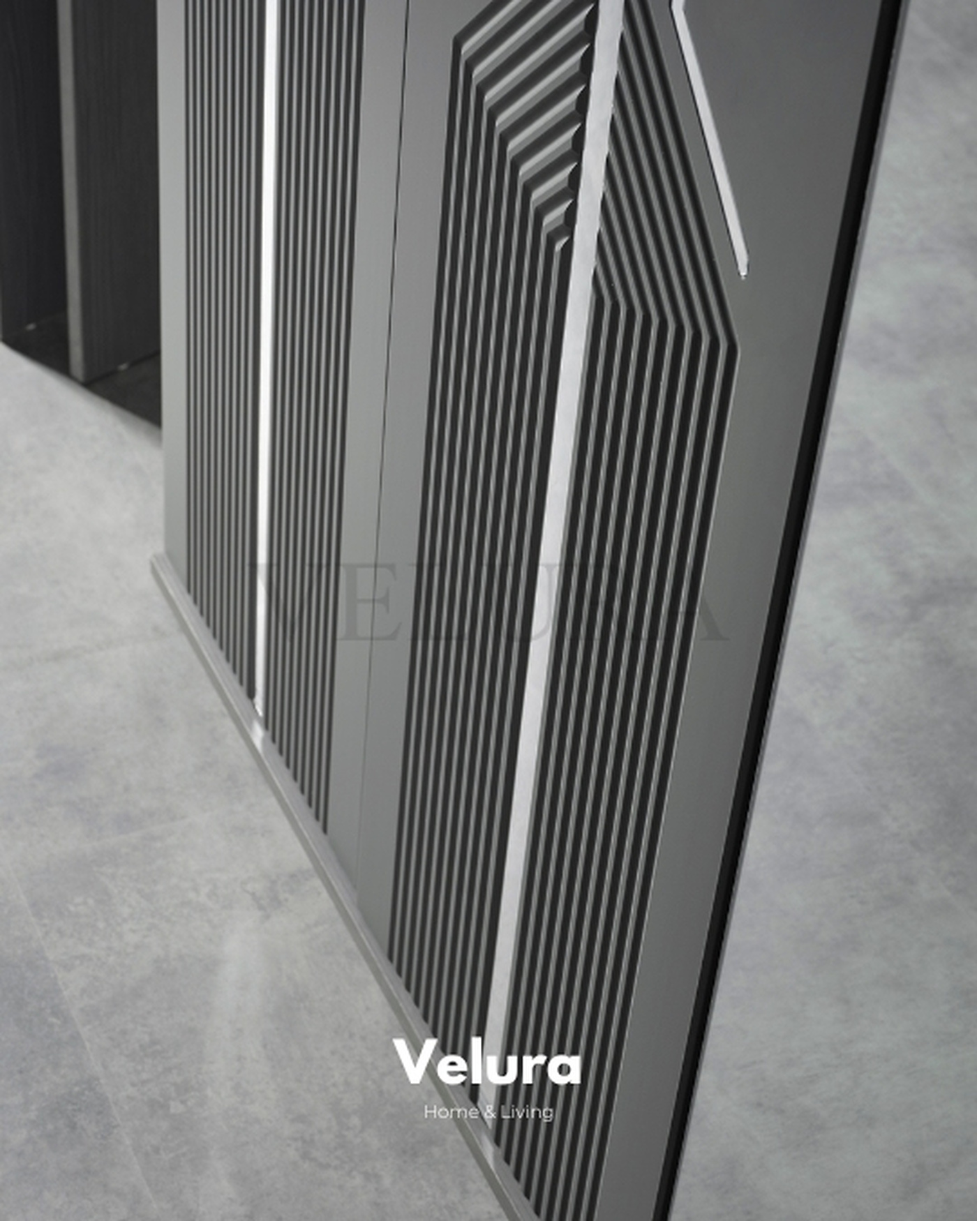 Velura Home Zümrüt Gardırop | Modern Tasarım Zümrüt 6 Kapaklı Gardırop Koyu Gri