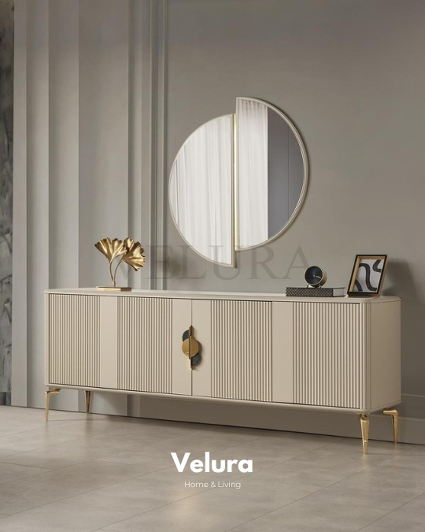 Venti Gold Konsol - Modern Altın Detaylı Venti Gold Konsol - Modern Altın Detaylı