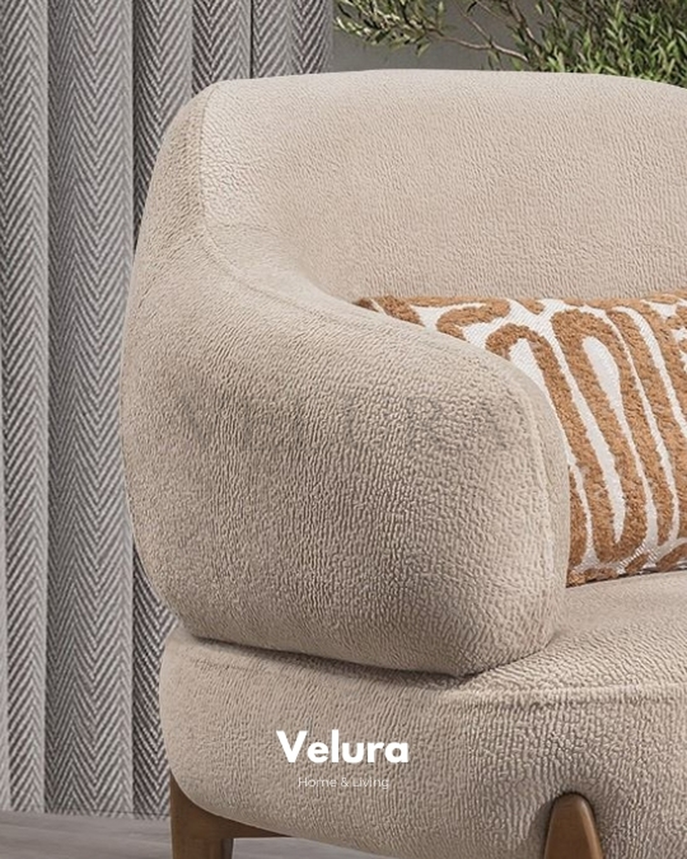 Latte Berjer ile Şık Dekorasyon Velura Home latte renk berjer