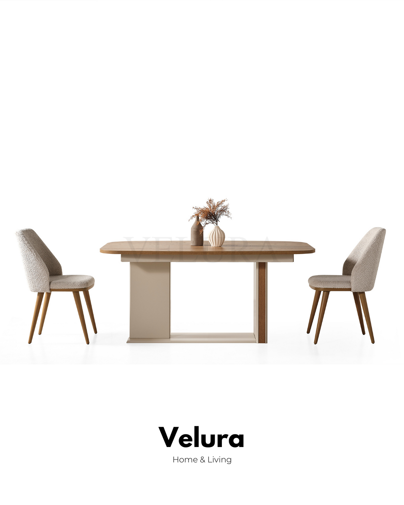 Aura modern krem yemek masası suntalam mekanizmalı masa modeli