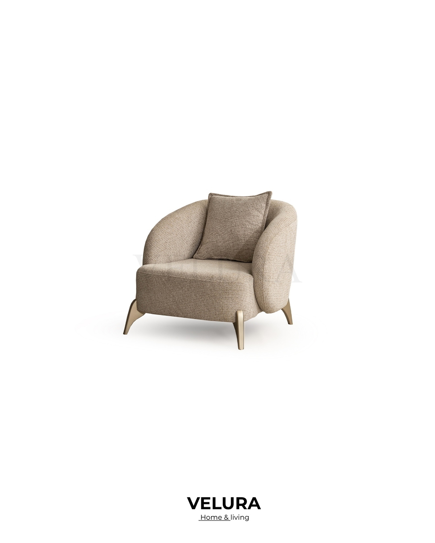 Krem renk Compact berjer modern salonda