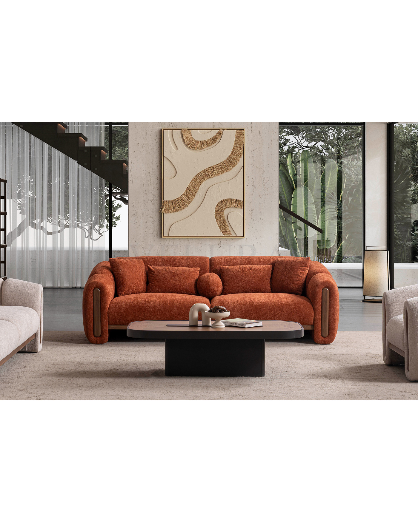 Yumuşak Kumaşlı Modern Kanepe Modeli Modern Salonlar için Hermes Kanepe