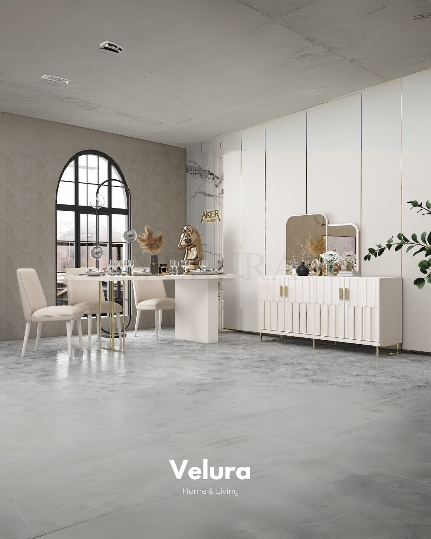 Destan Yemek Masası beyaz renk