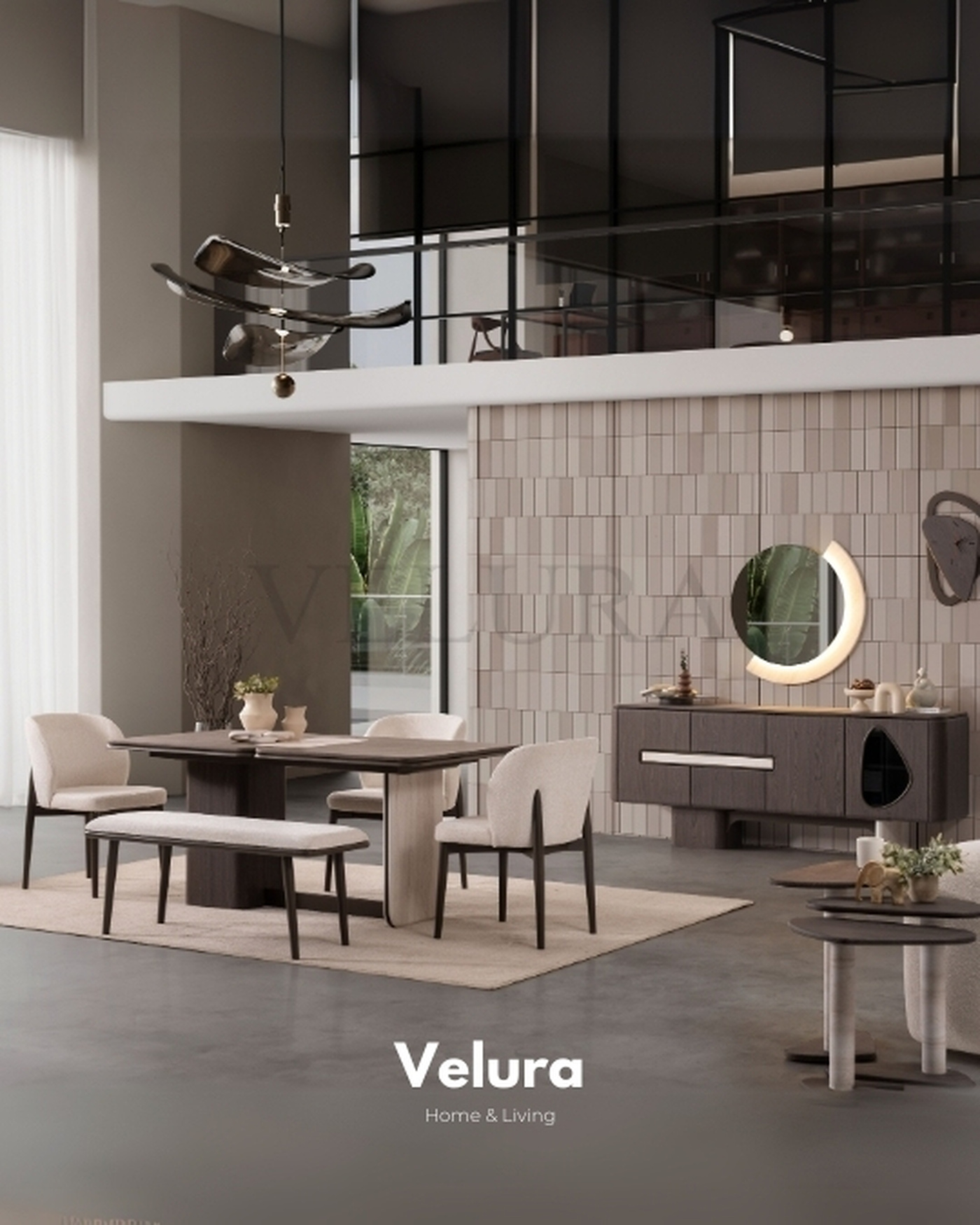 Enna Plus Yemek Takımı - Modern Ceviz ve Krem Tasarım Enna Plus Yemek Takımı ceviz ve krem modern tasarım