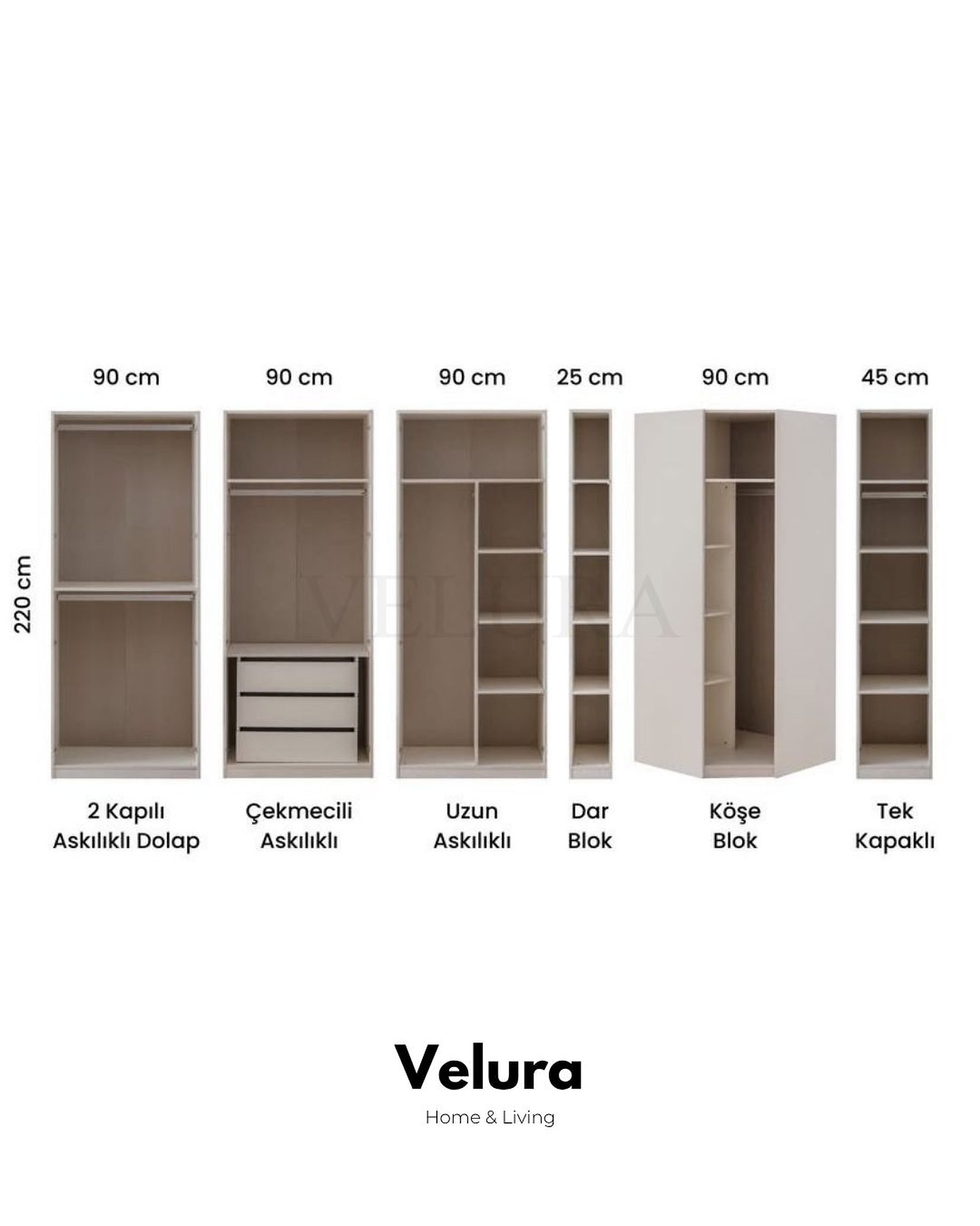 Flora Yatak Odası Takımı – Beyaz gövde ve traverten kaplama detaylı set