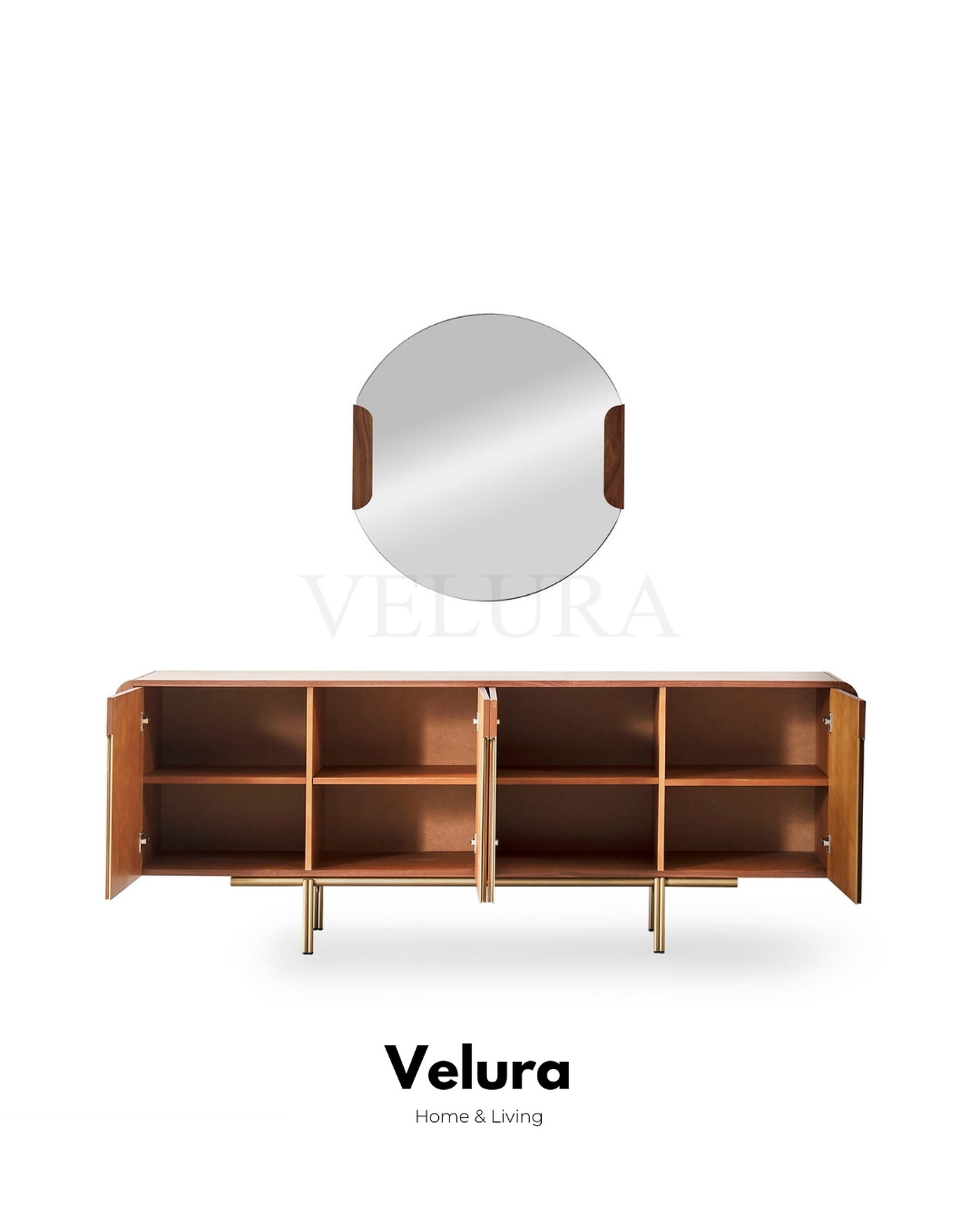 Genova Walnut Yemek Takımı koyu ceviz modern tasarım