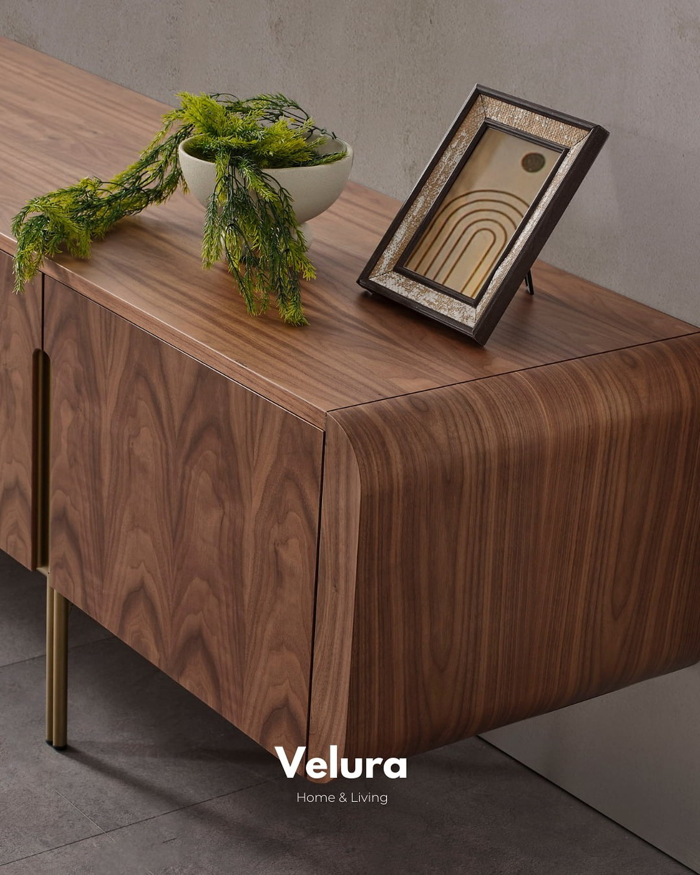 Genova Walnut Tv Ünitesi koyu ceviz modern tasarım