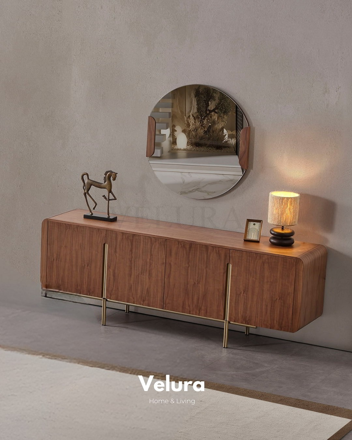 Genova Walnut Konsol koyu ceviz modern tasarım