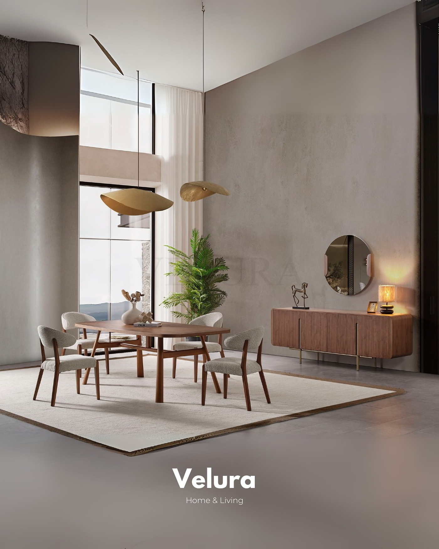 Genova Walnut Konsol koyu ceviz modern tasarım