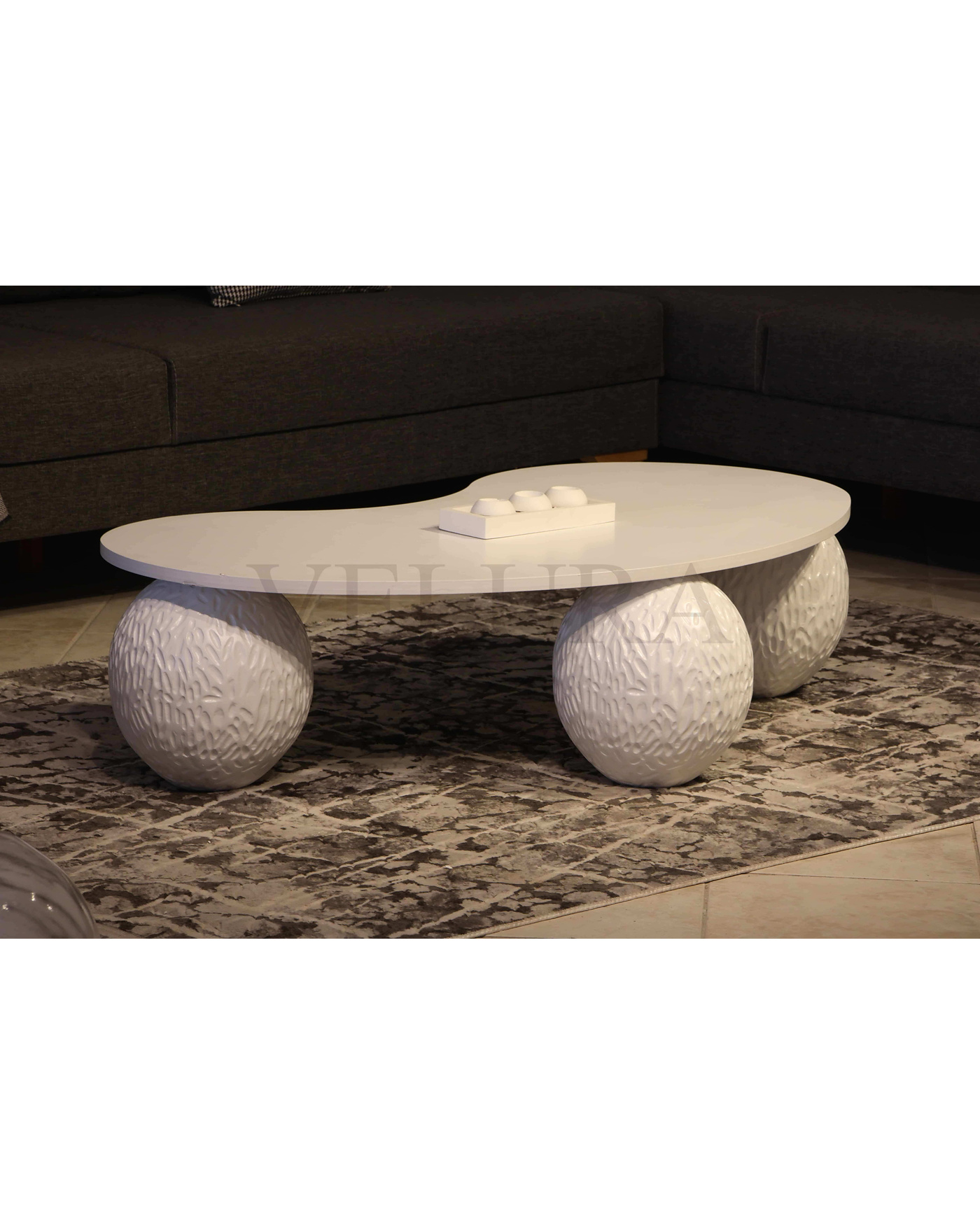 Minimalist Beyaz MDF Sehpa Modeli Derla Beyaz Sehpa Fasülye Mdf