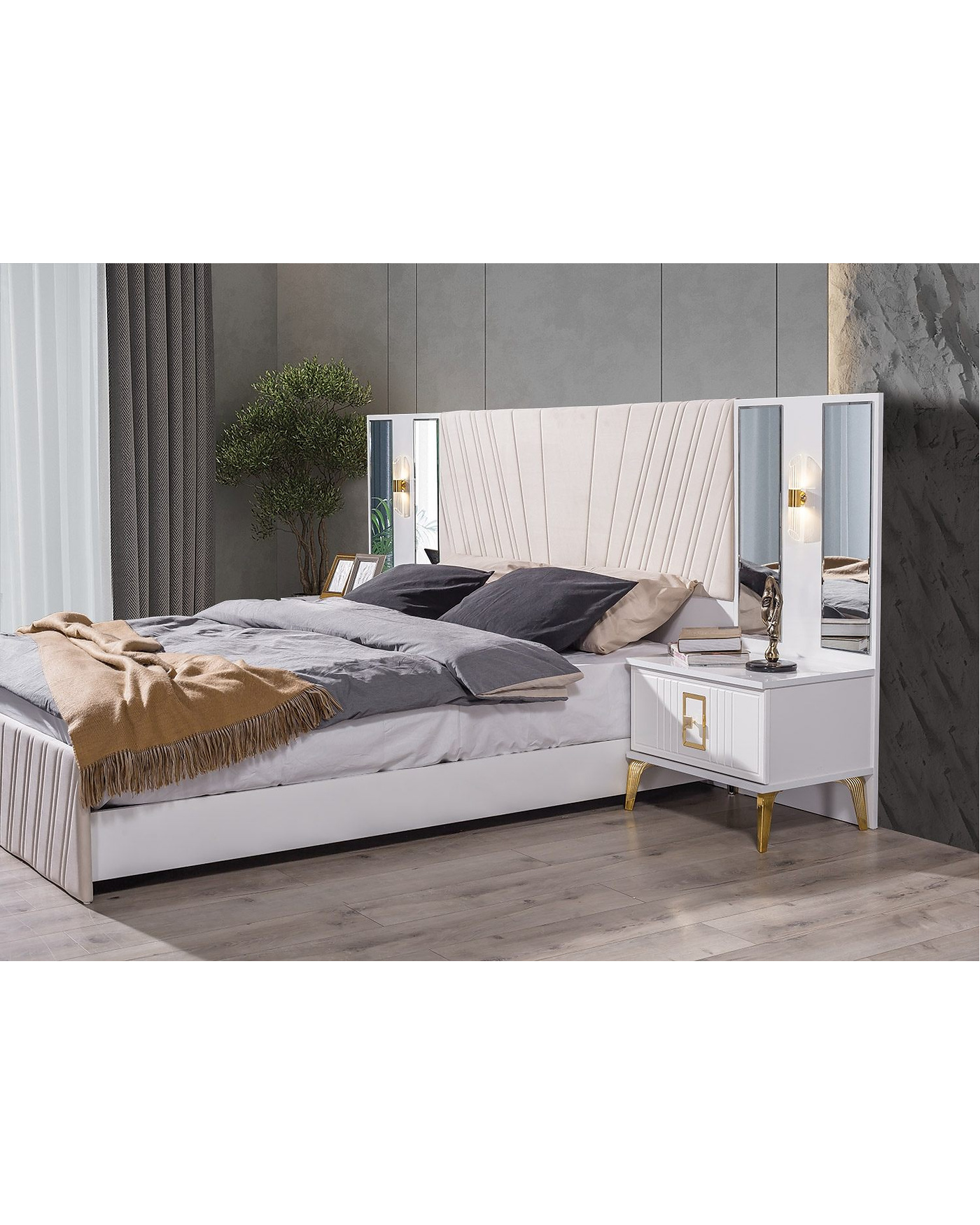 Velura Home Gold Detaylı Yatak Odası Modelleri Velura Home Rio Gold mobilya seti