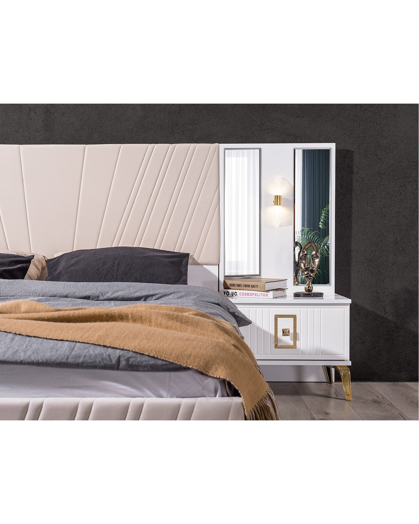 Velura Home Gold Detaylı Yatak Odası Modelleri Velura Home Rio Gold mobilya seti