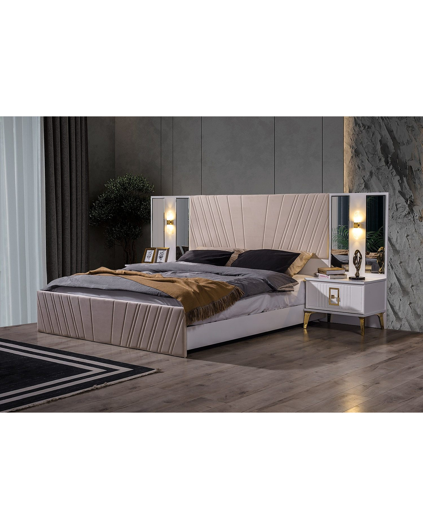 Velura Home Gold Detaylı Yatak Odası Modelleri Velura Home Rio Gold mobilya seti