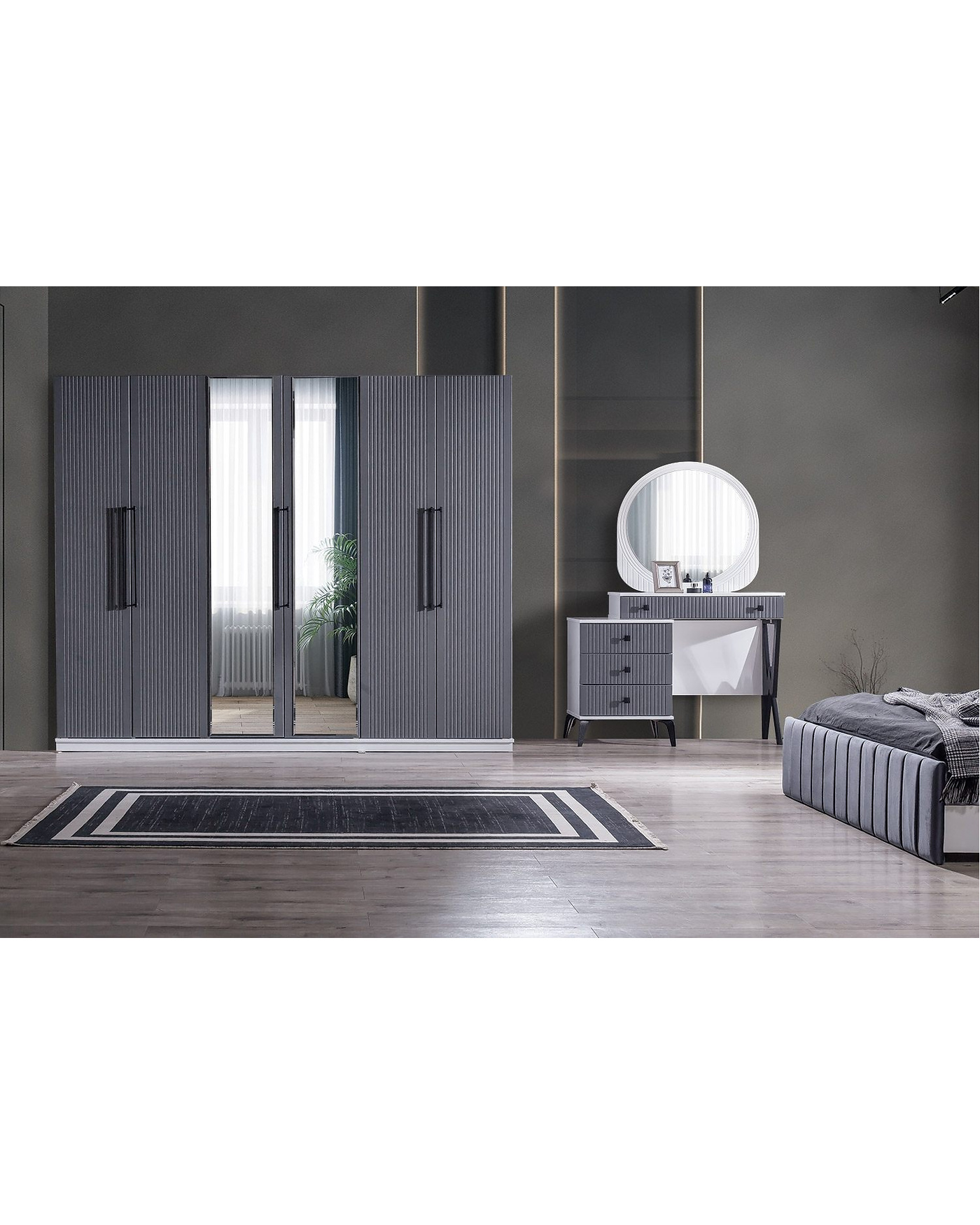 Velura Home Stil Antrasit Yatak Odası Stil Antrasit Yatak Odası Takımı Modern Tasarım
