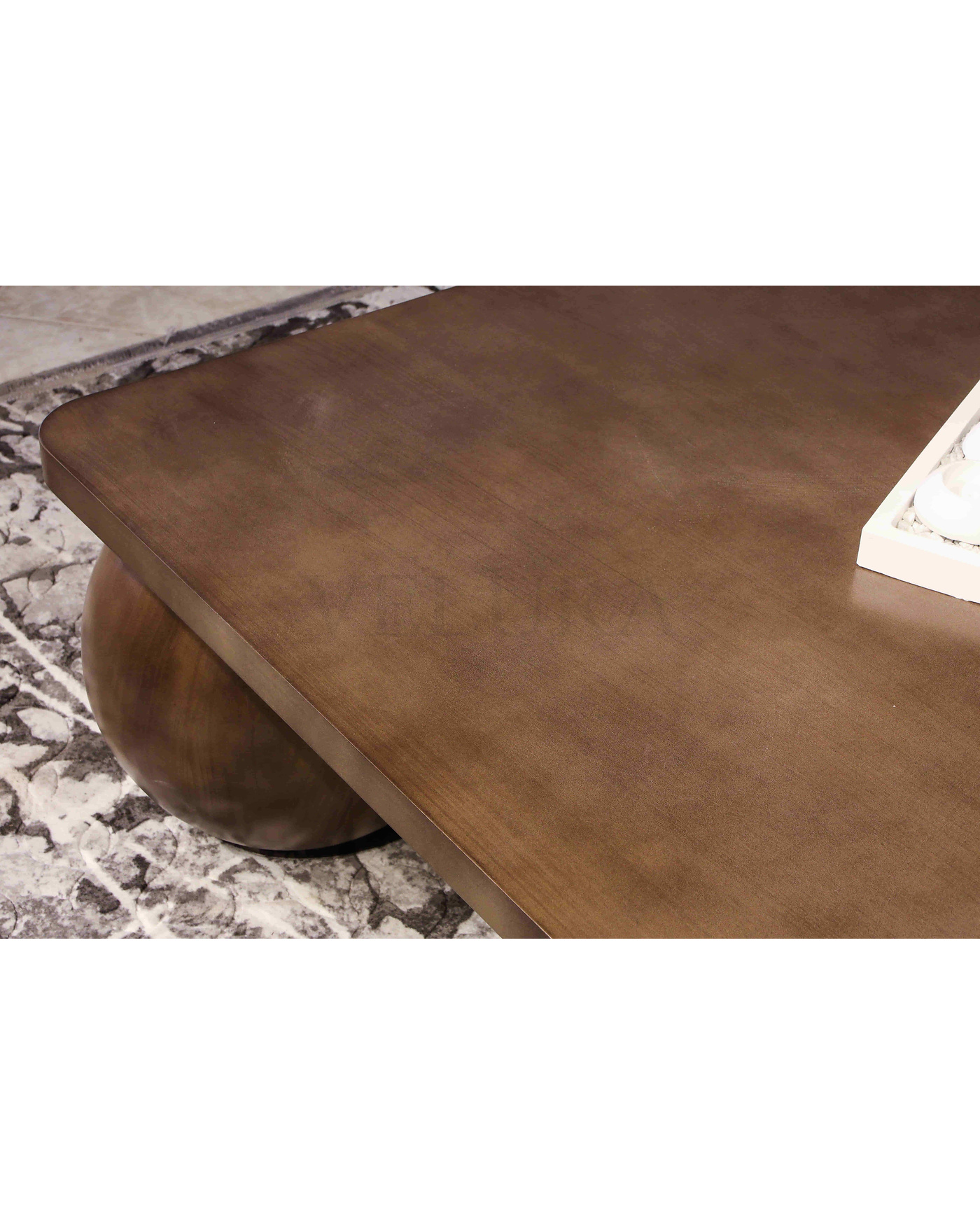 Küre Orta Sehpa - Amerikan Ceviz Top - Kare - Ceviz MDF Amerikan Ceviz Küre Ayaklı Kare MDF Orta Sehpa