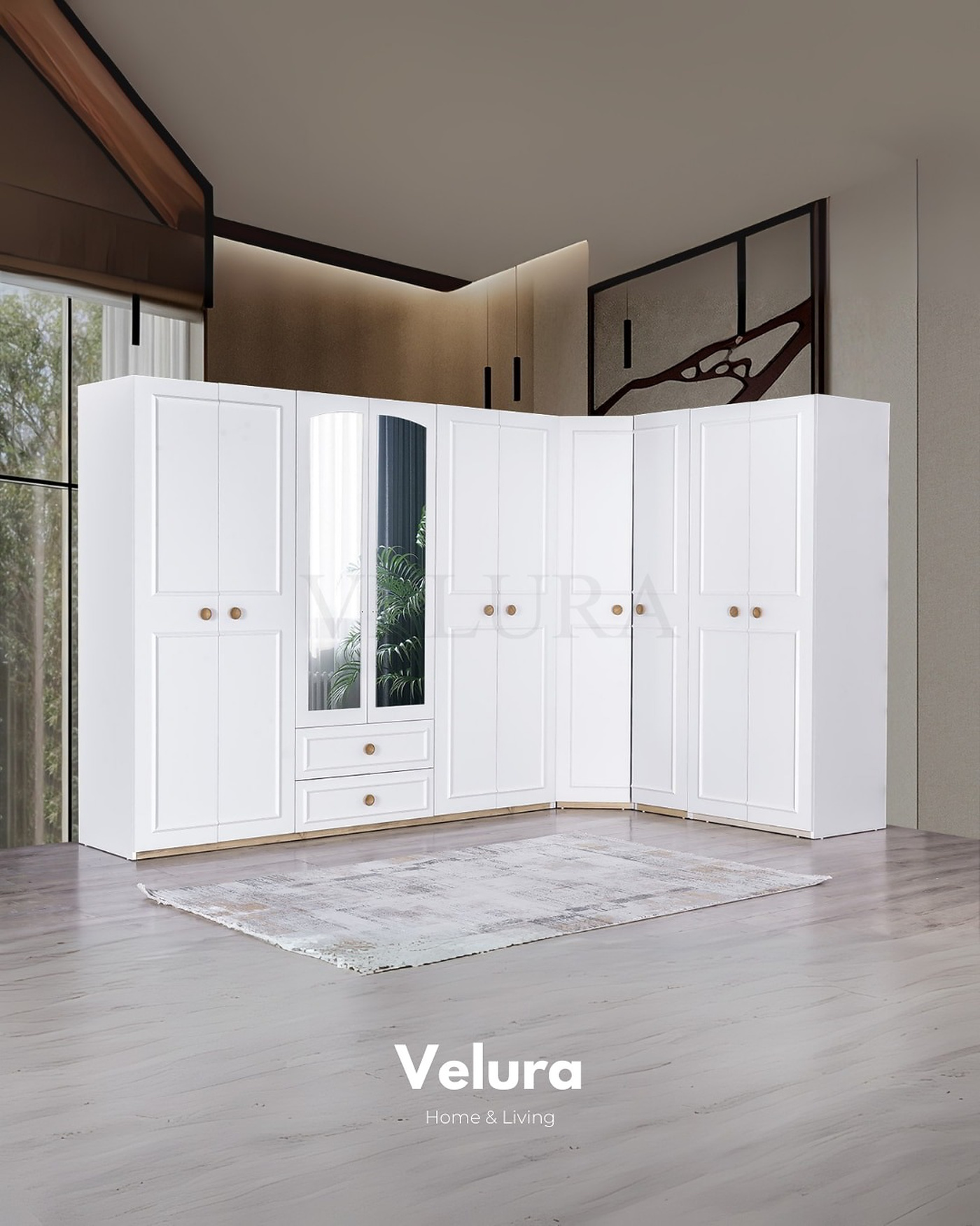Legna Yatak Odası Takımı V2 köşe dolaplı model