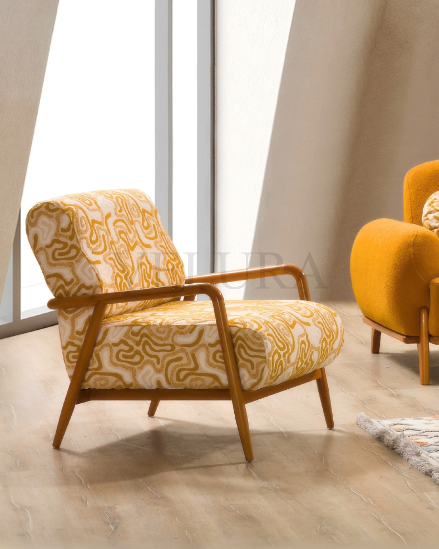 Velura Home Modern Berjer Modeli Konforlu ve şık desenli berjer