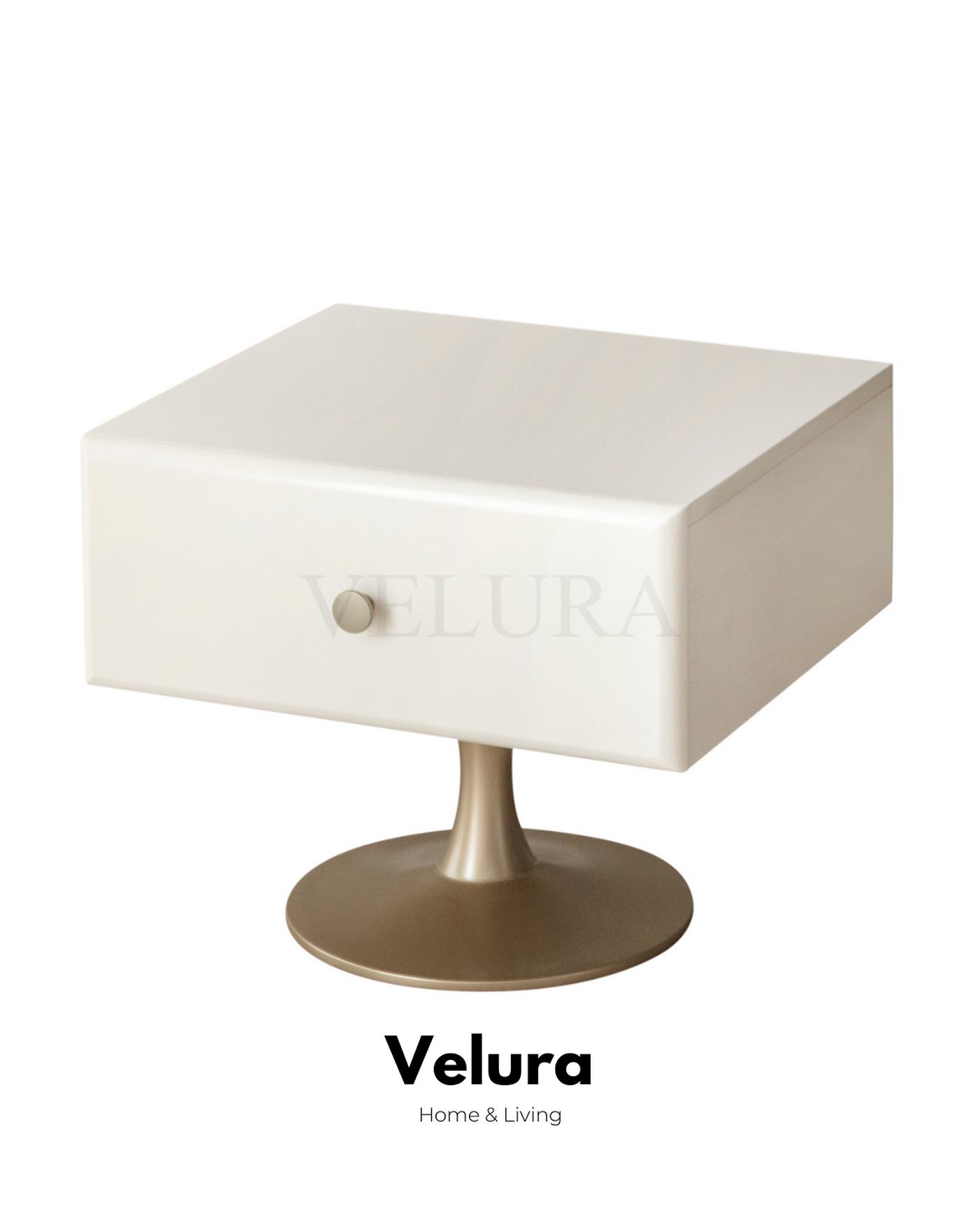 Marcel komodin beyaz modern 53,3x45x45,4 1 çekmece metal ayak mdf suntalam