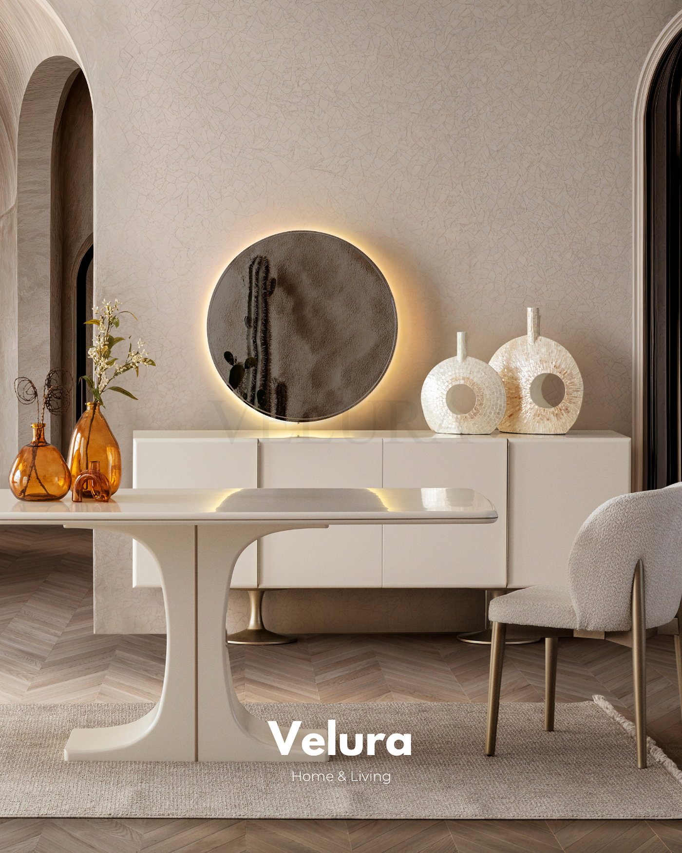 Marcel Yemek Masası krem modern 180,8x92,8x77,4 suntalam gövde MDF tabla