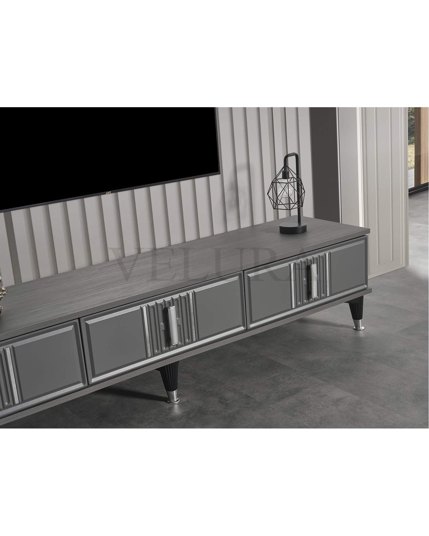 Pırlanta Yemek Takımı - Modern Tasarım | Velura Home Pırlanta Antrasit Yemek Takımı