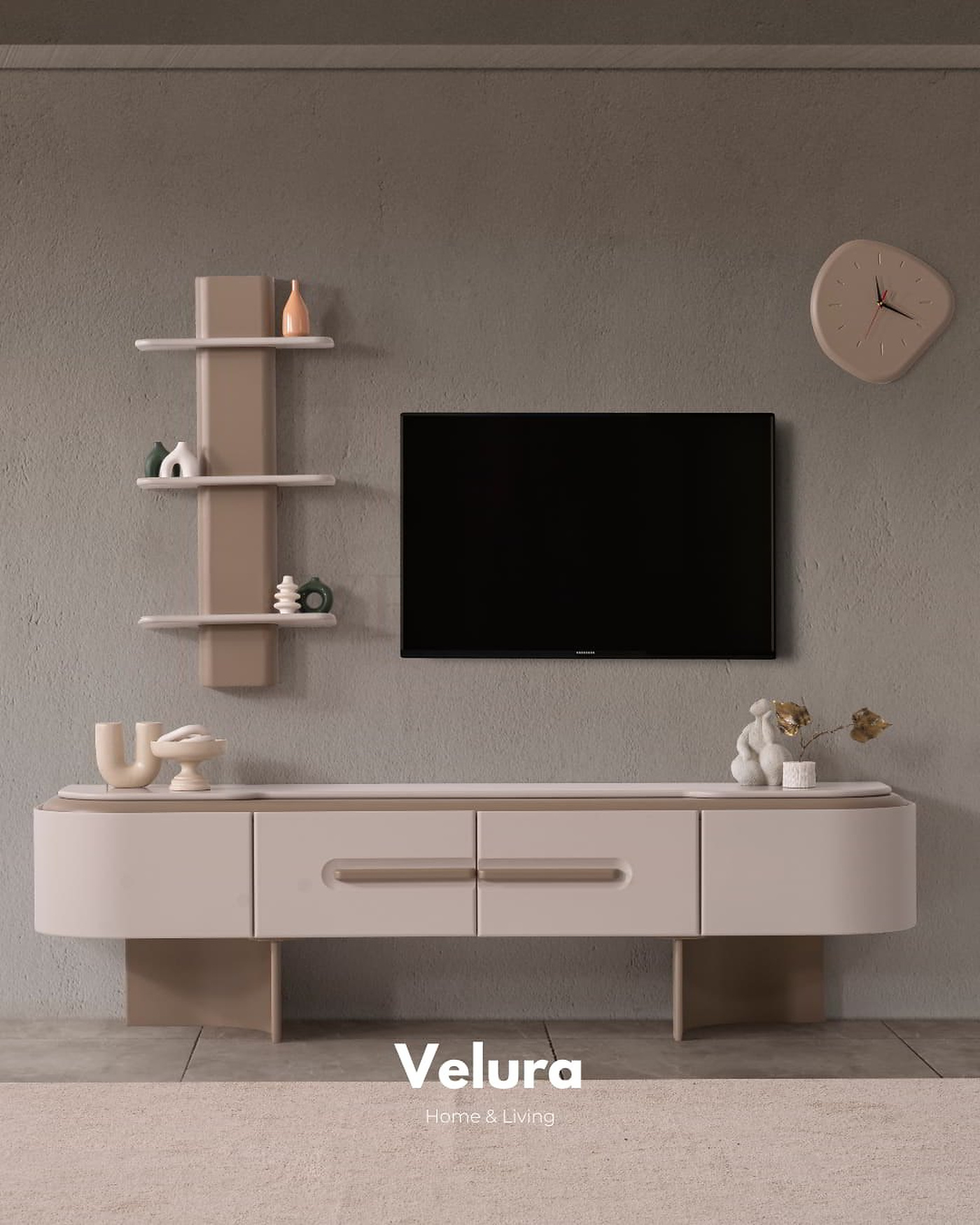Yerden yüksek ayaklı, şık ve fonksiyonel Opera TV Ünitesi modeli