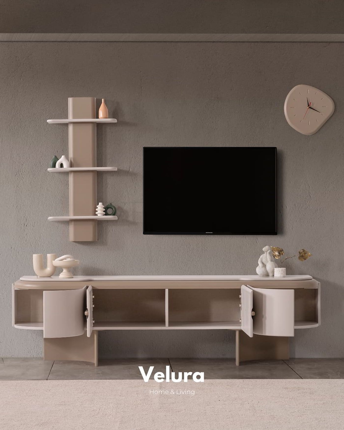 Yerden yüksek ayaklı, şık ve fonksiyonel Opera TV Ünitesi modeli