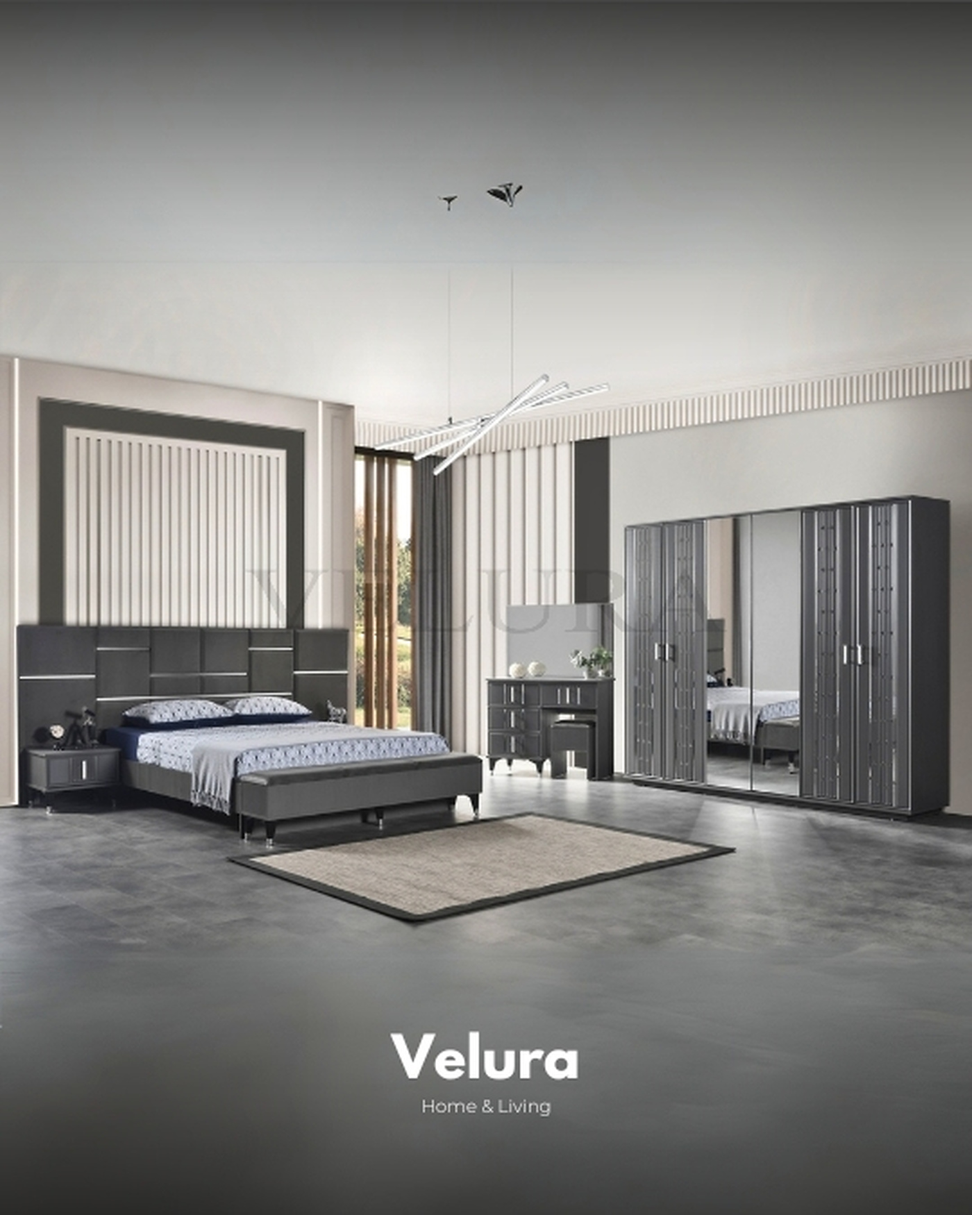 Yıldız Düğün Paketi | Modern Düğün Paketi Mobilya Takımı Yıldız Düğün Paketi koltuk, yatak ve yemek odası takımı görseli – Velura Home
