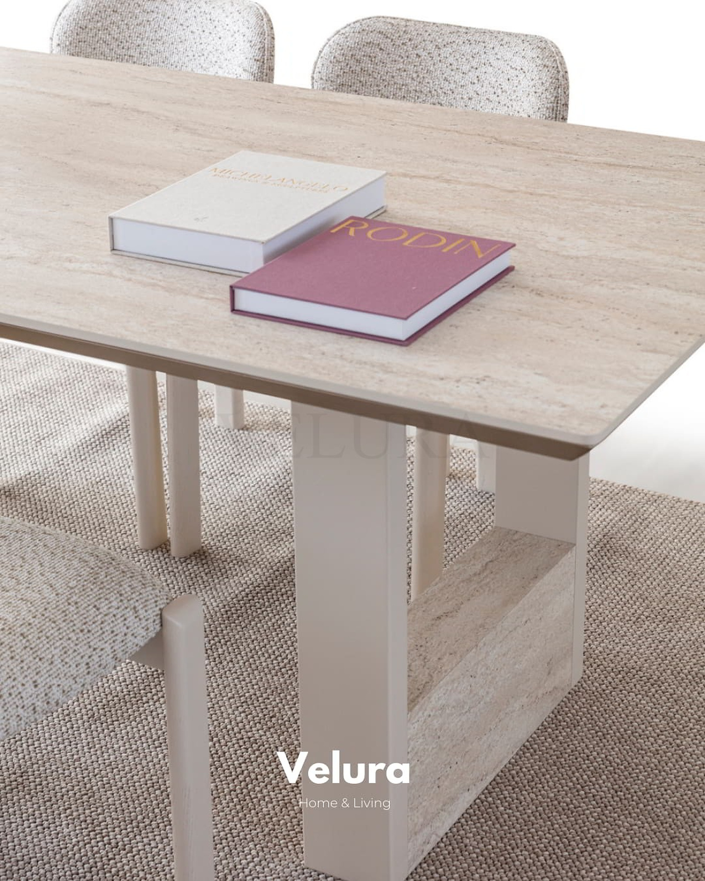 Verona Yemek Masası traverten desenli modern tasarım
