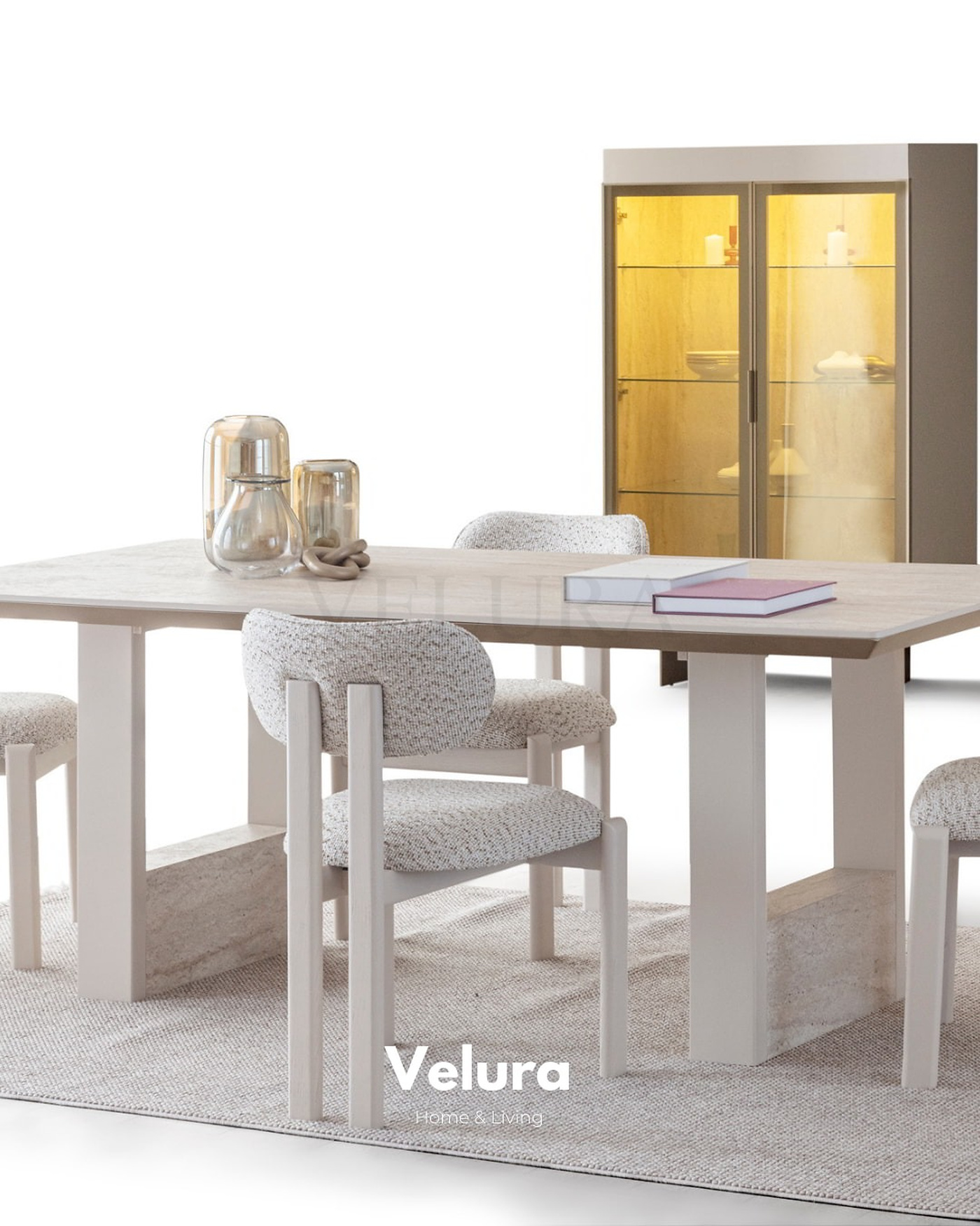 Verona Yemek Masası traverten desenli modern tasarım
