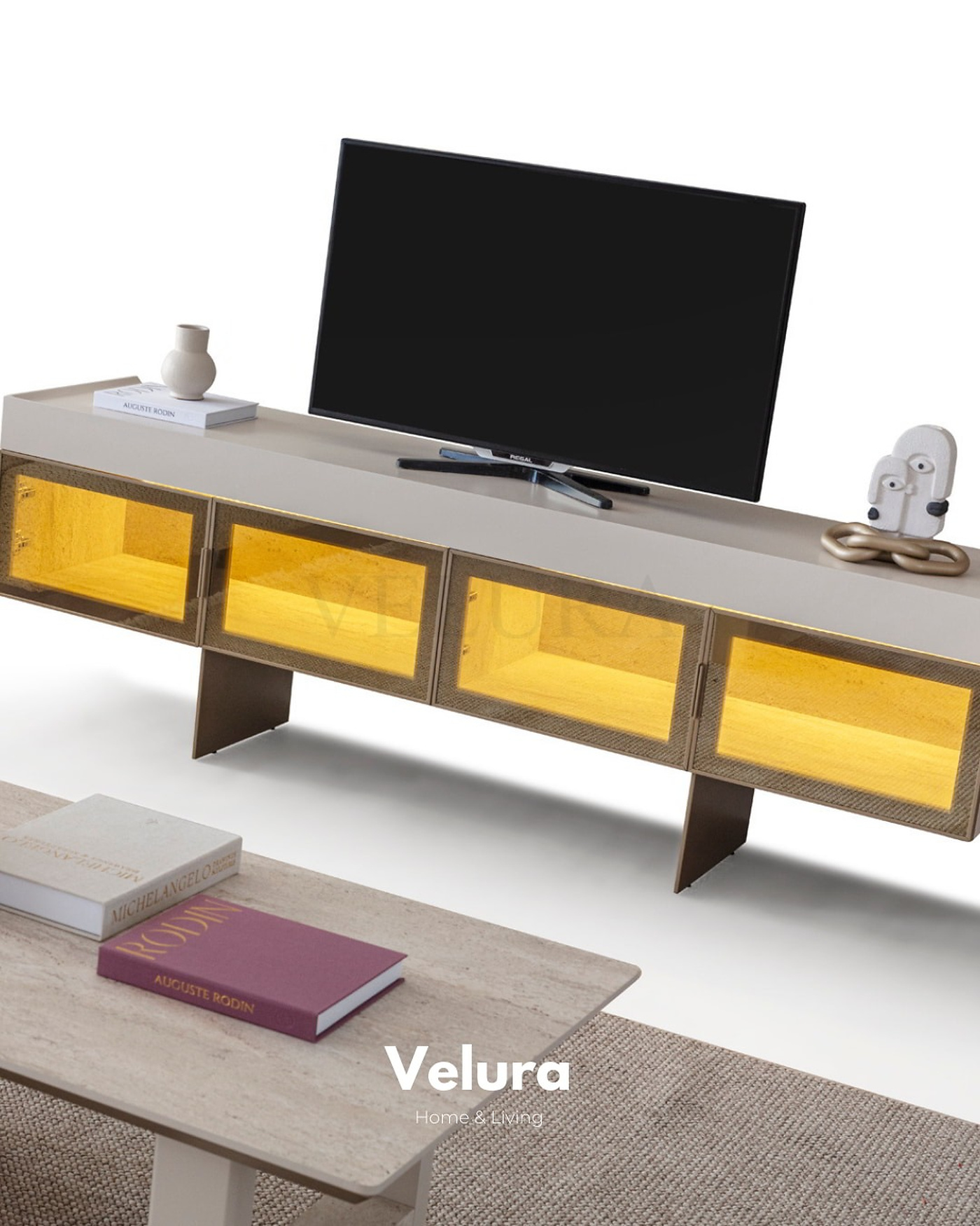 Modern salon için traverten desen Verona Tv Ünitesi