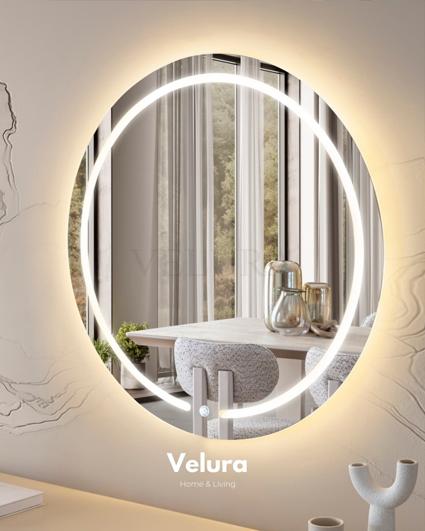 Verona Konsol LED aydınlatmalı traverten desen