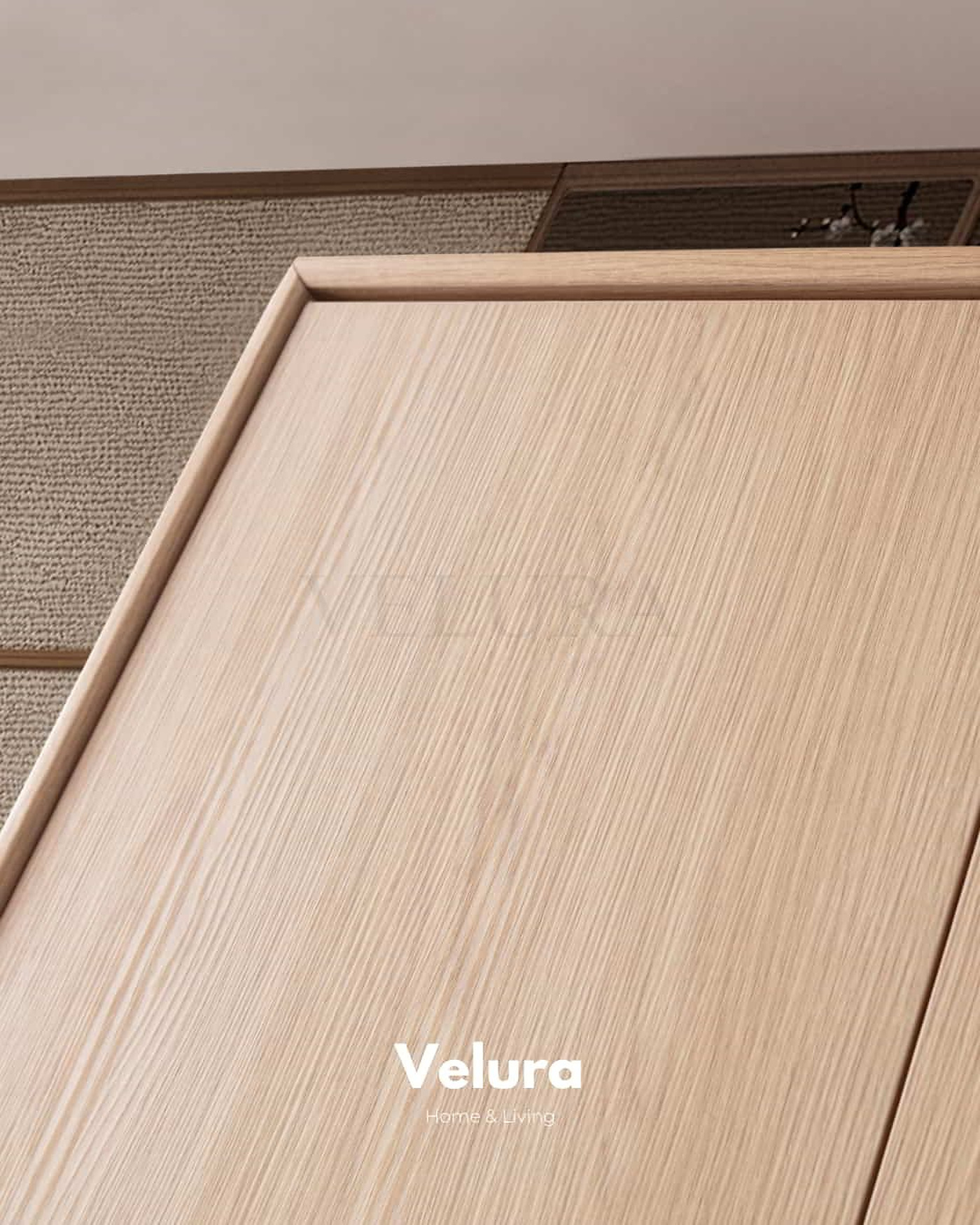 Victor 6 Kapılı Dolap – Natural renk, orta cam kapaklı