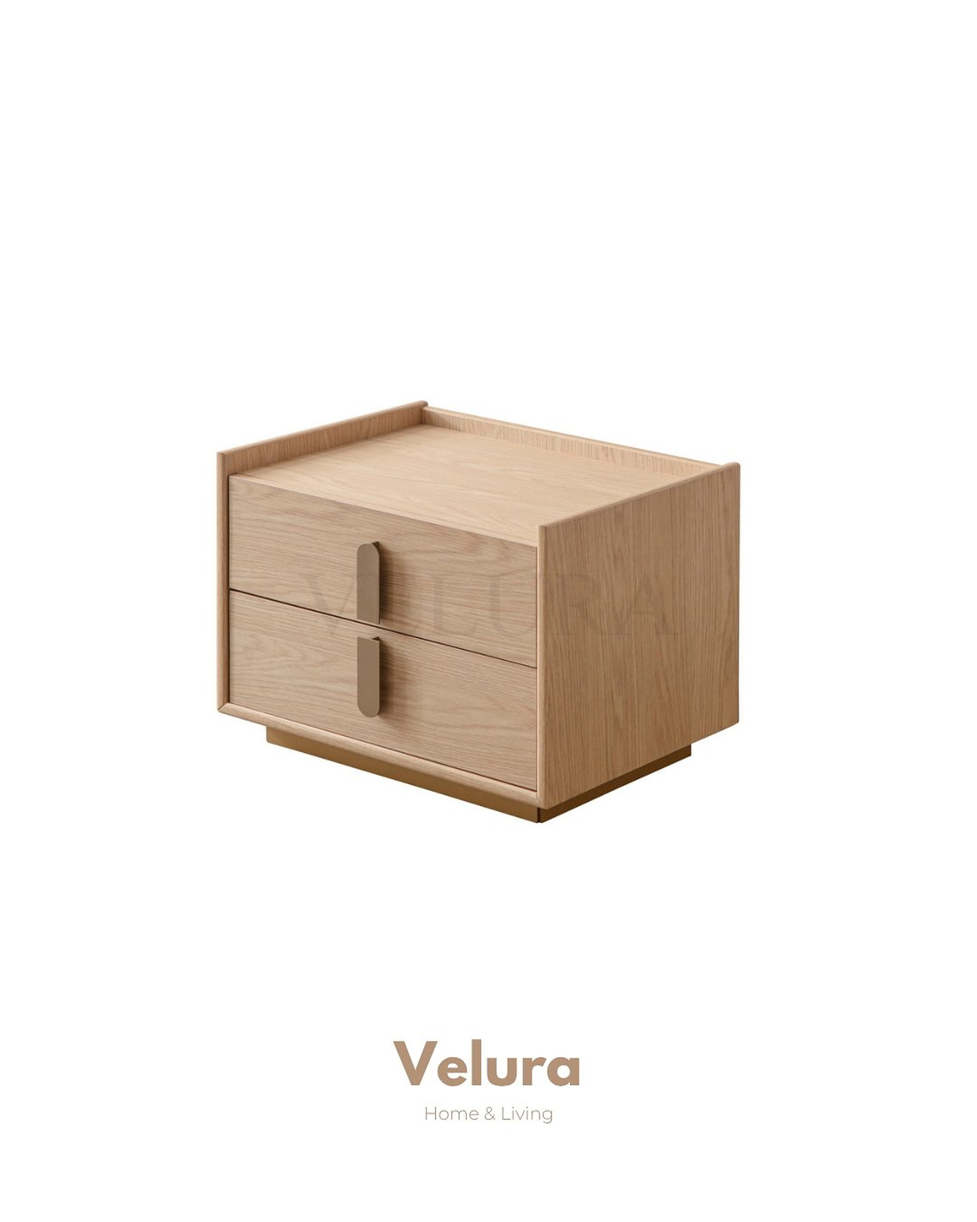 Victor Komodin – Natural renk, 2 çekmeceli, modern başucu