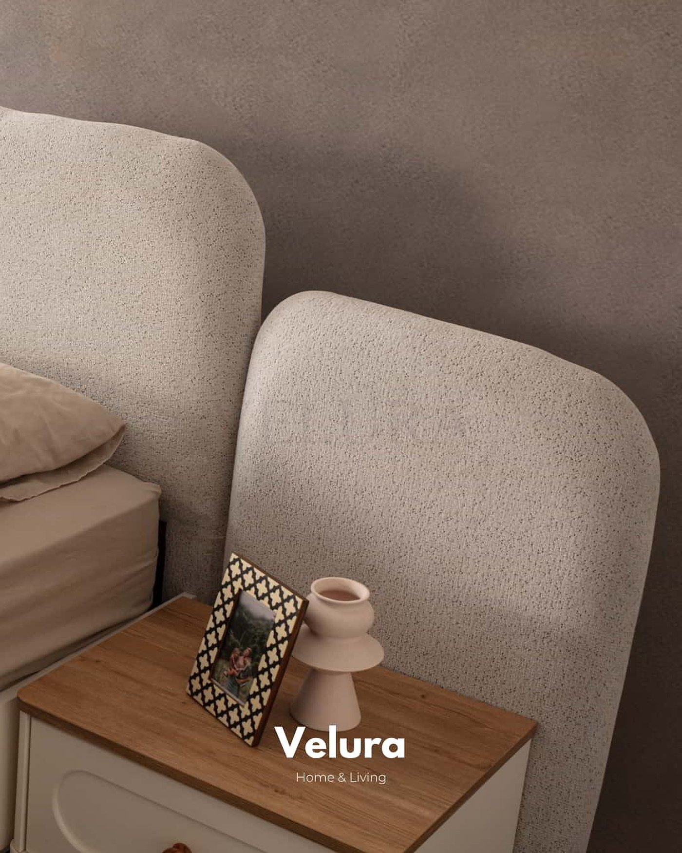 Zen Karyola – Krem & ceviz, bazalı ve yerden yüksek ahşap ayaklı
