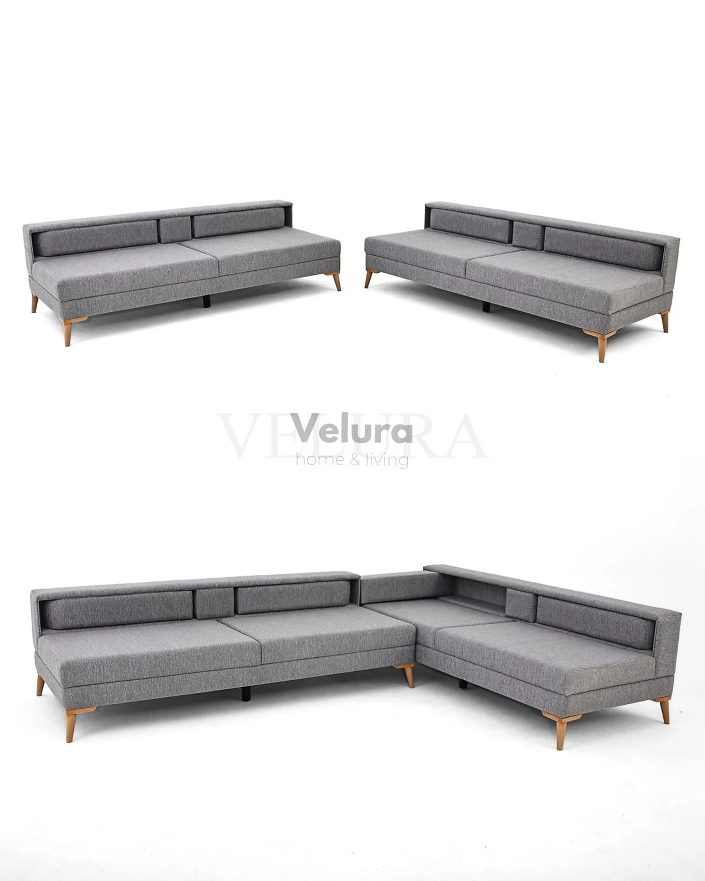 Velura Home Modüler Siyah Köşe Koltuk | Fonksiyonel ve Şık