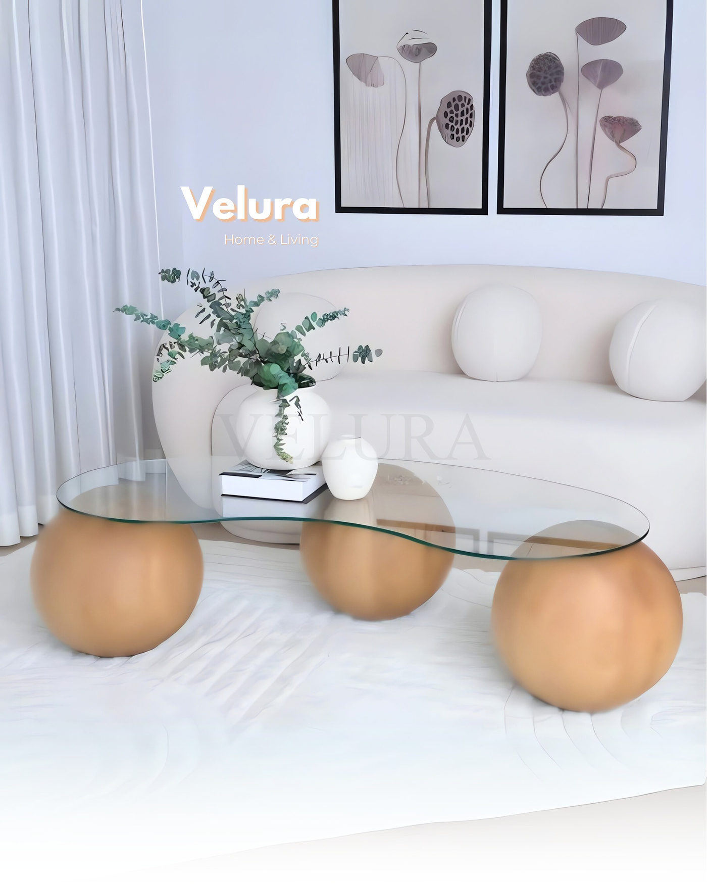 Modern Ahşap ve Şeffaf Cam Orta Sehpa