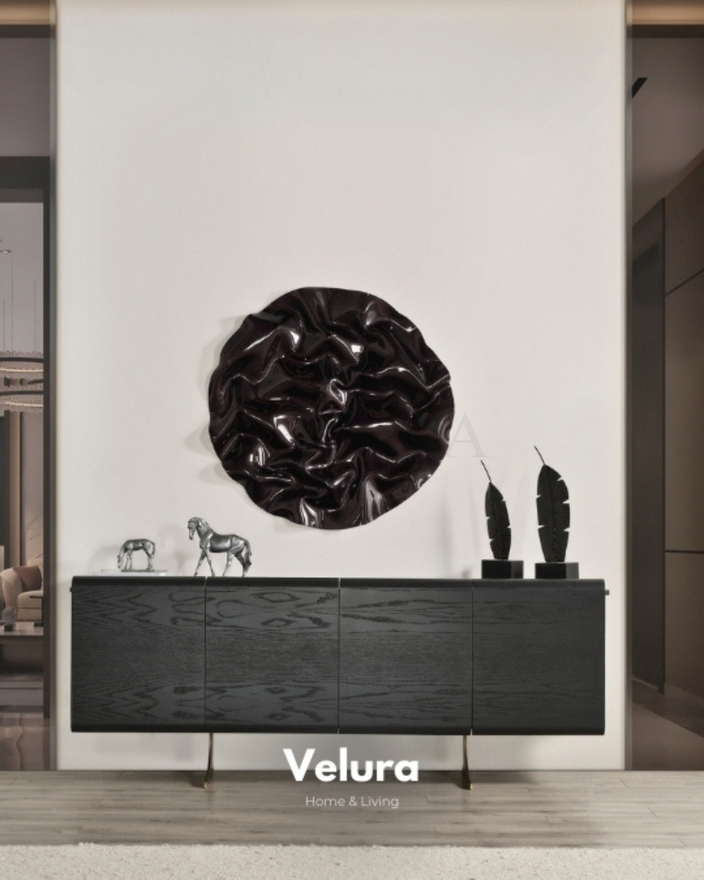 Gold Detaylı Ahşap Yemek Masası